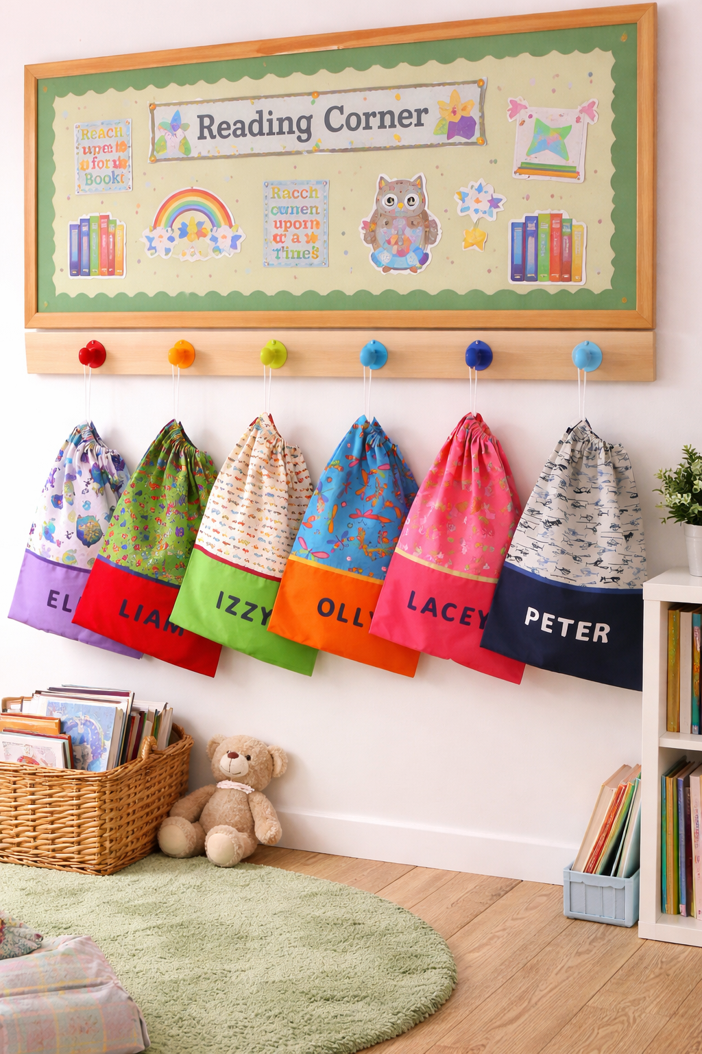 Children's Library Bag , Handmade, Personalised