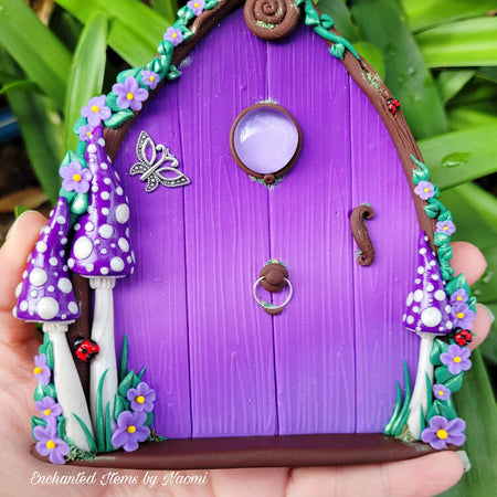 Pretty purple ombre flower Fairy door