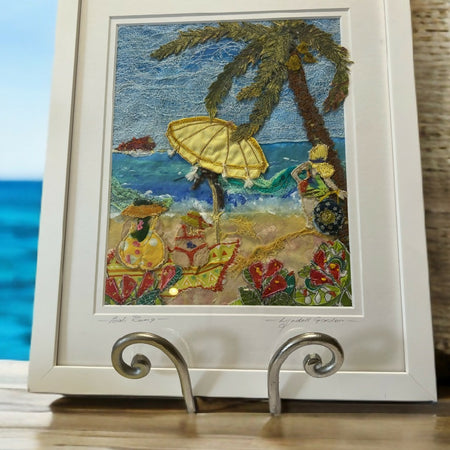 Framed Textile Artwork Bali Beach Bums