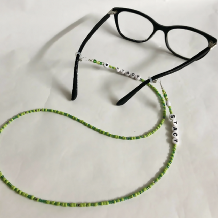 Personalised Glasses Chain - Garden Greens