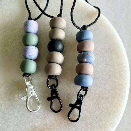 Polymer Clay Beaded Lanyard - Choose Design