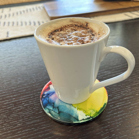 Resin / Alcohol Ink Coasters (Set of 4) Yellow