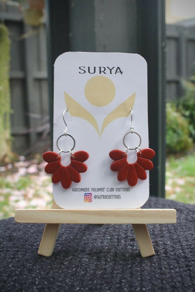 Red hook Petal Drop earrings