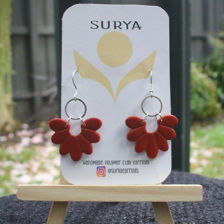 Red hook Petal Drop earrings