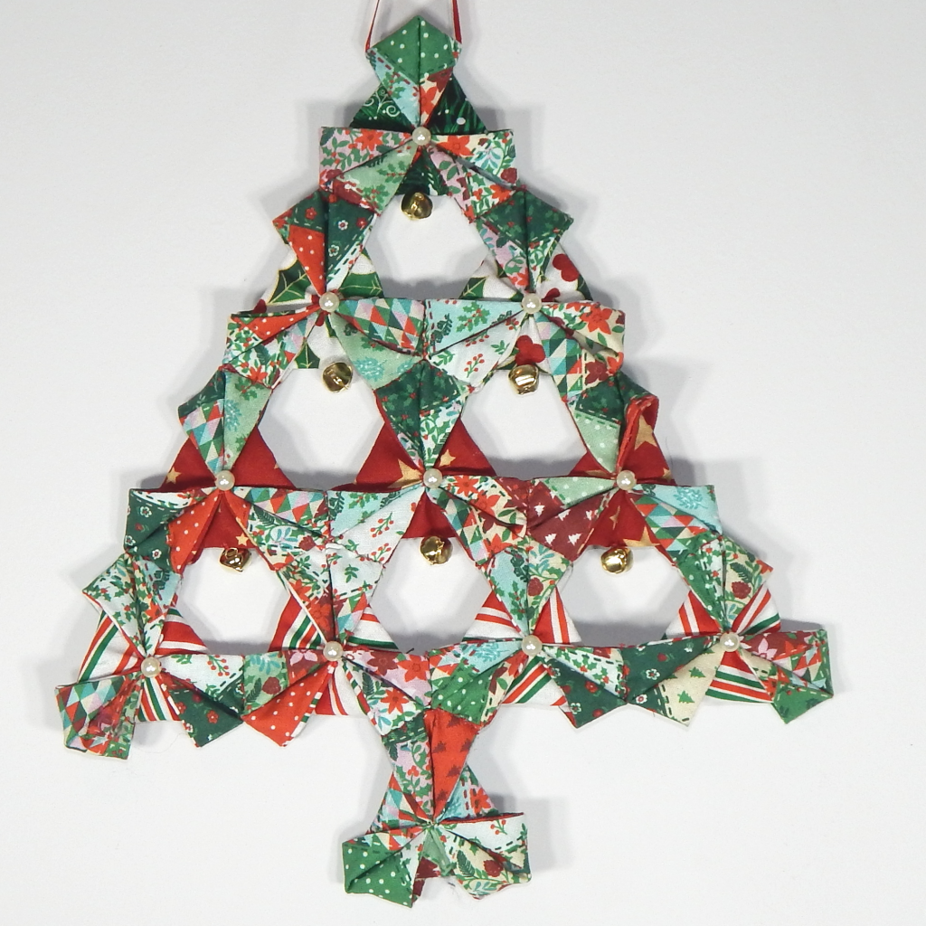 Patchwork Christmas Tree Ornament,Hanging Origami Christmas Tree