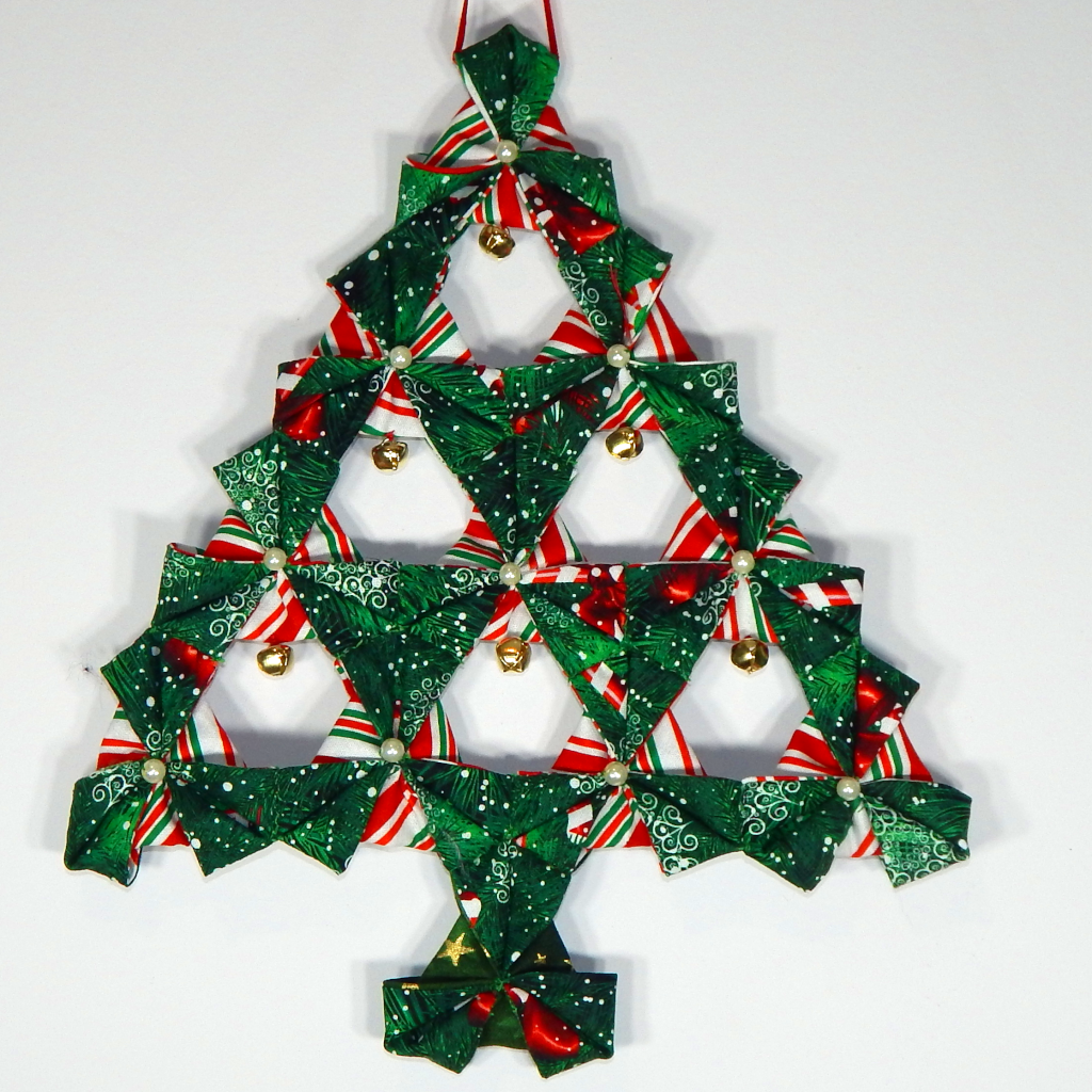Christmas Tree Ornament, Folded Christmas Tree Wall Hanging