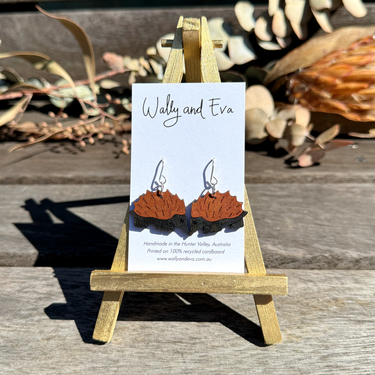 Australian Echidna Hand Painted Earrings