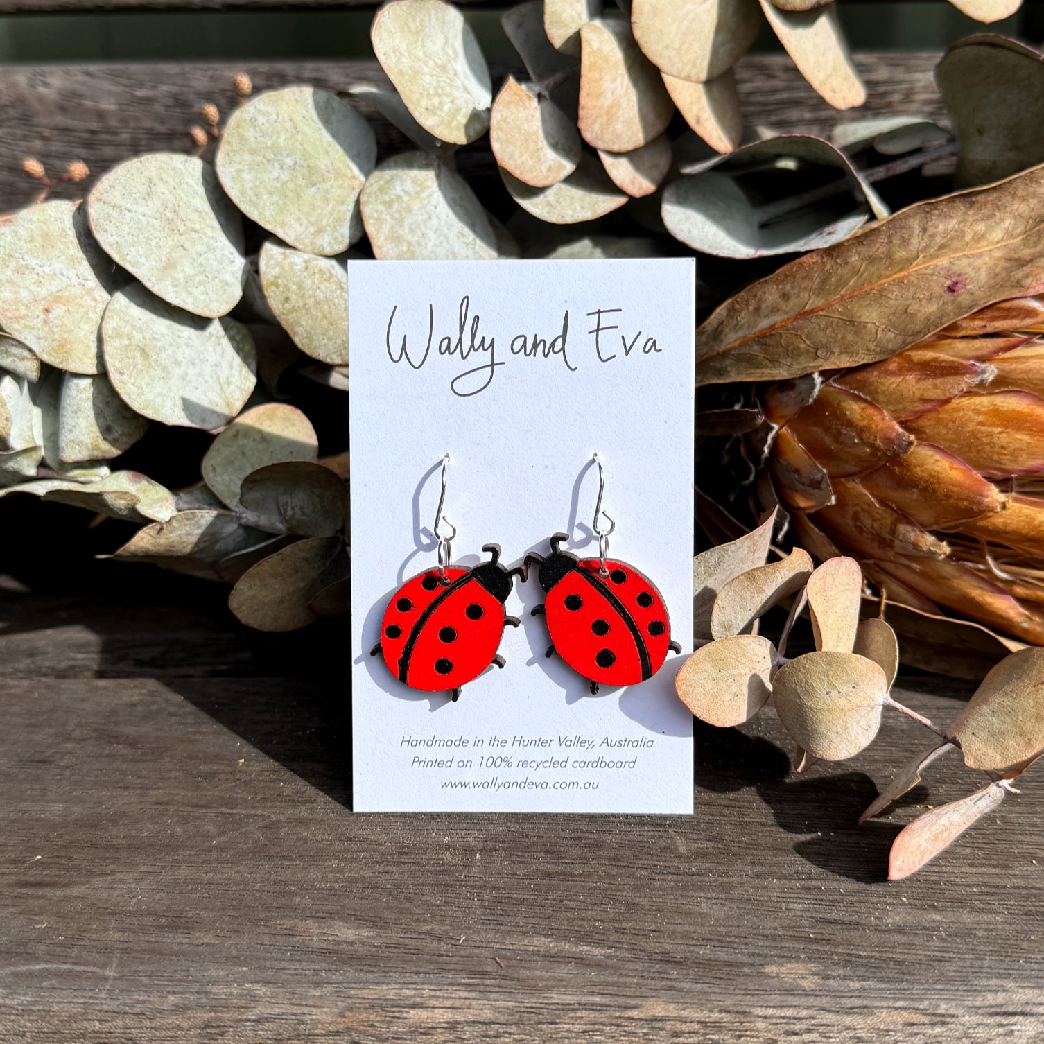 Ladybird Hand Painted Earrings