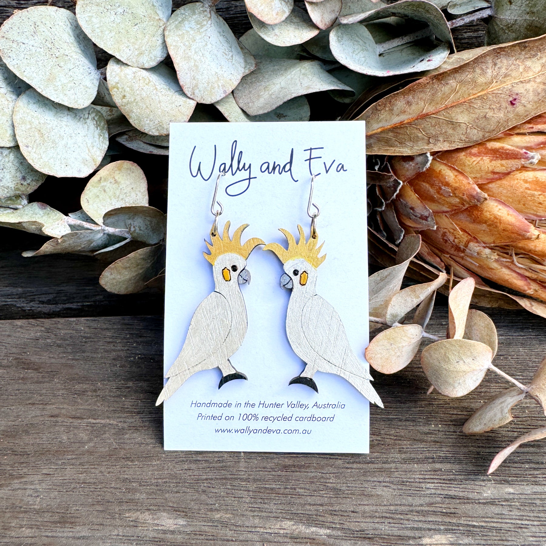 Sulphur Crested White Cockatoo Handmade Earrings