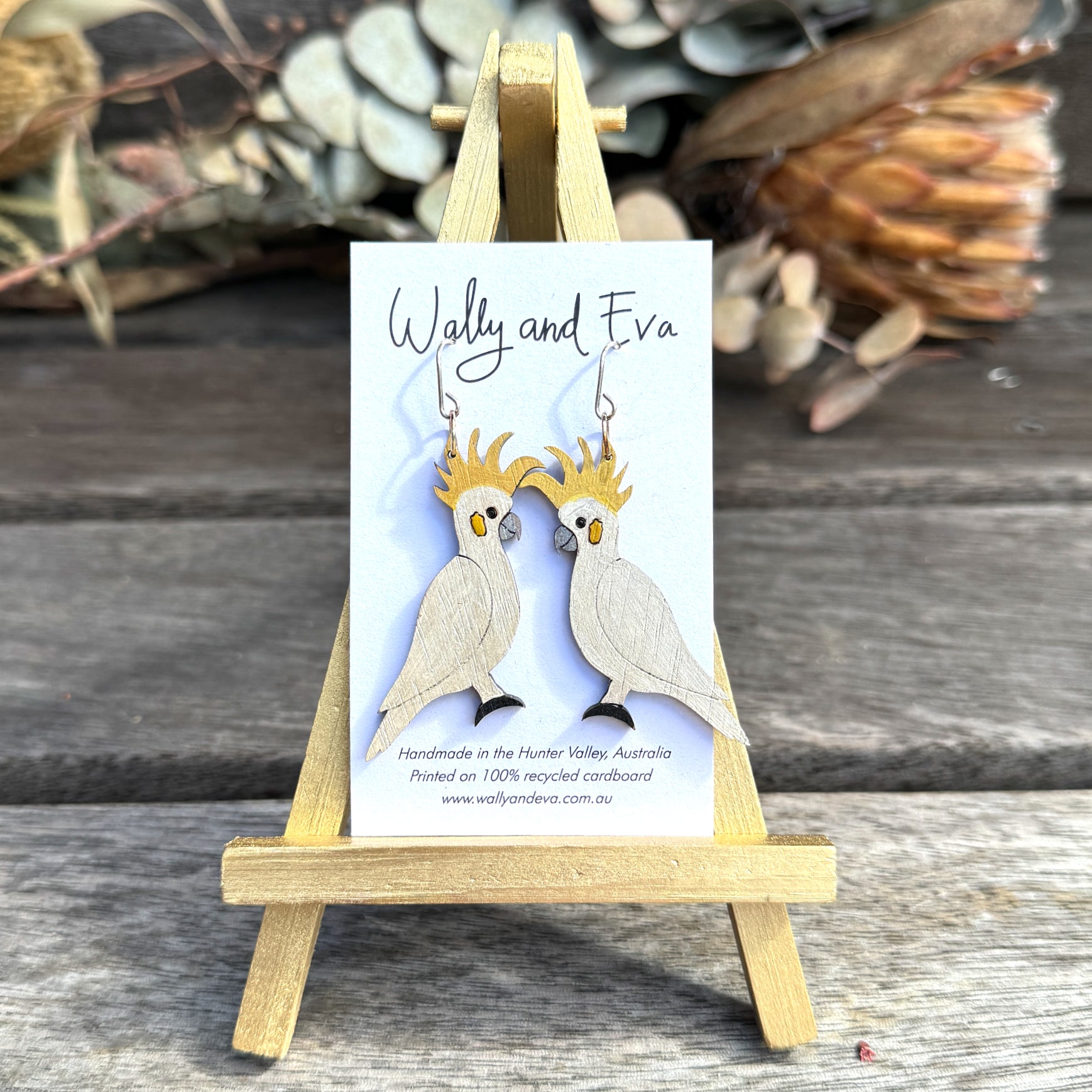 Sulphur Crested White Cockatoo Handmade Earrings