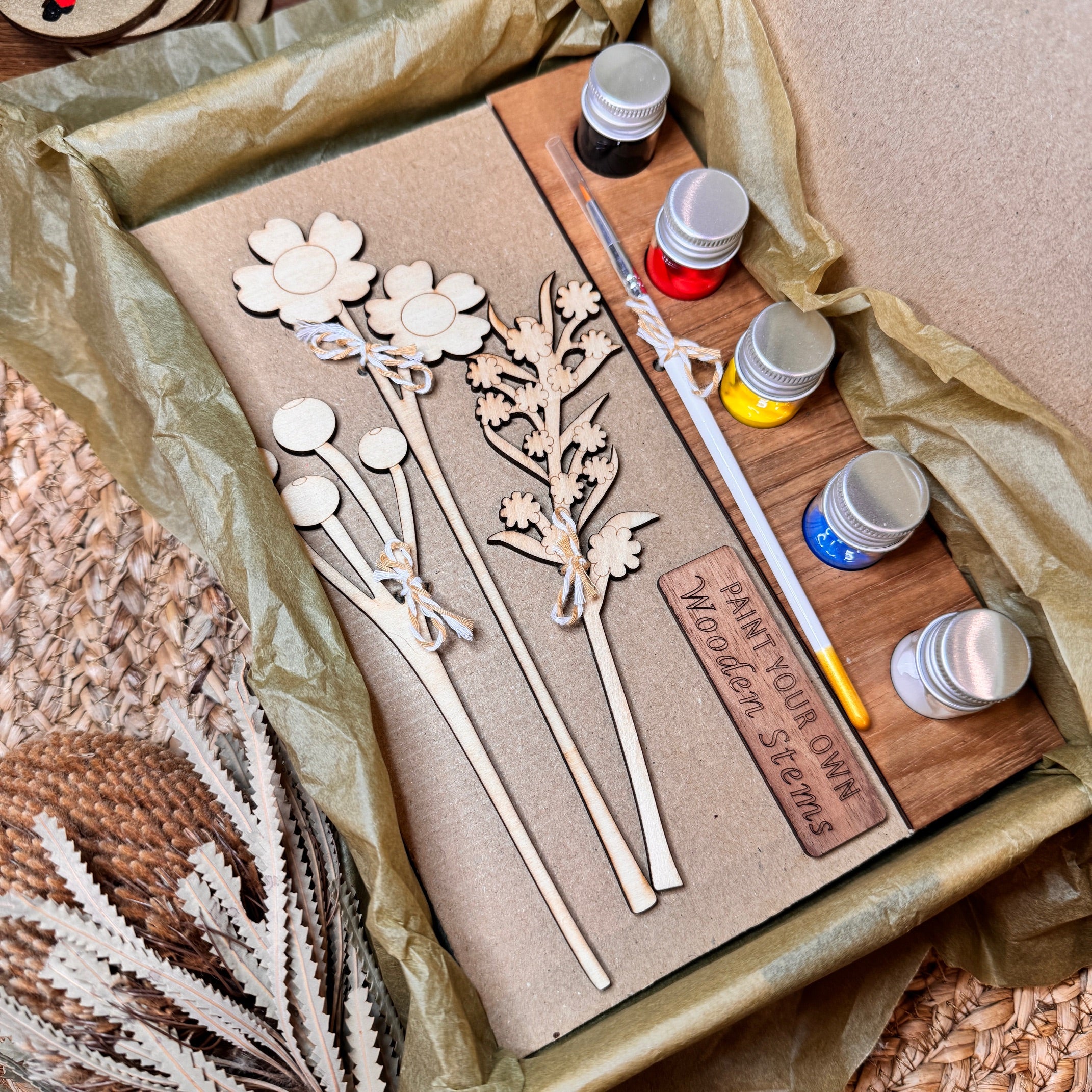 Paint Your Own Everlasting Wooden Stems Kit