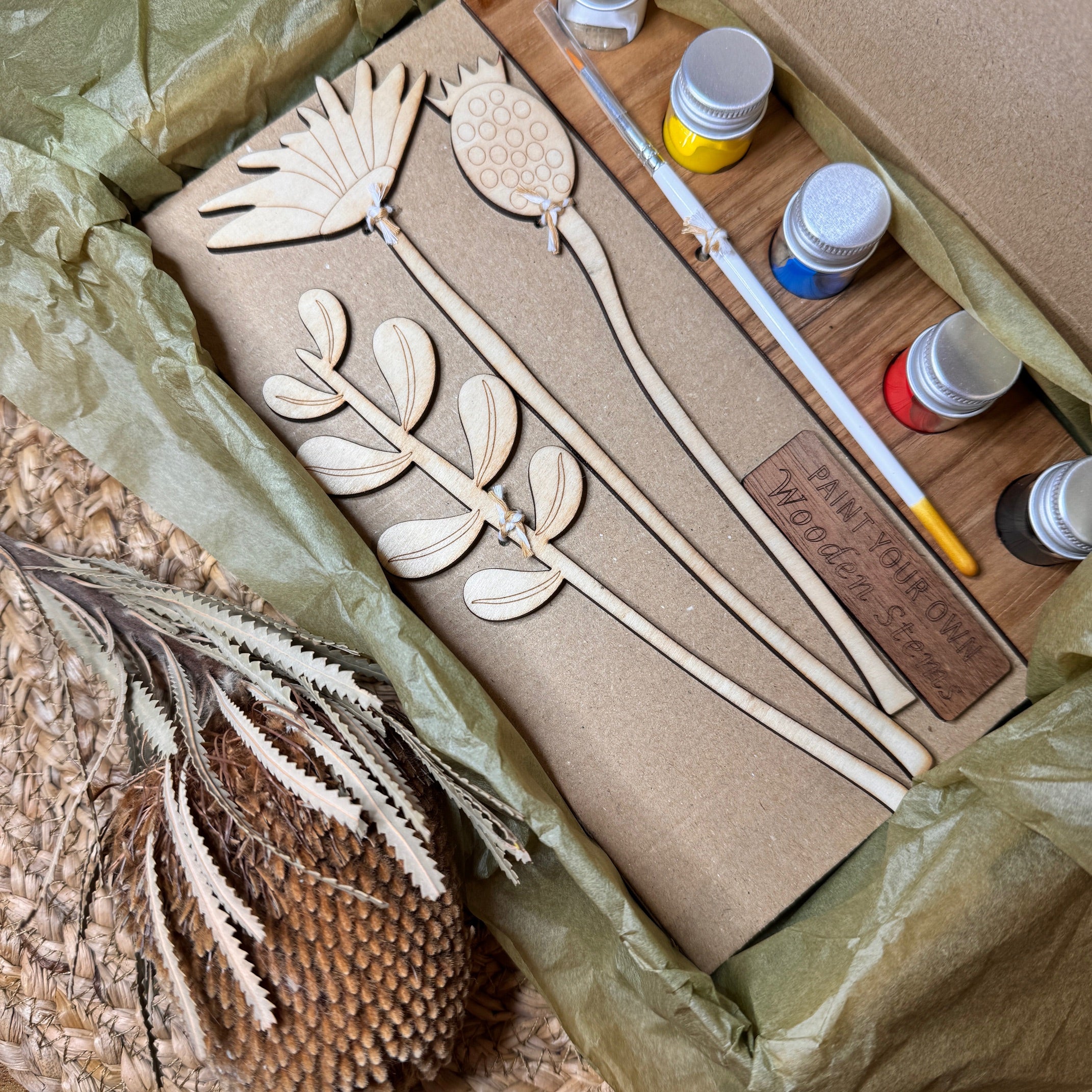 Paint Your Own Everlasting Wooden Stems Kit
