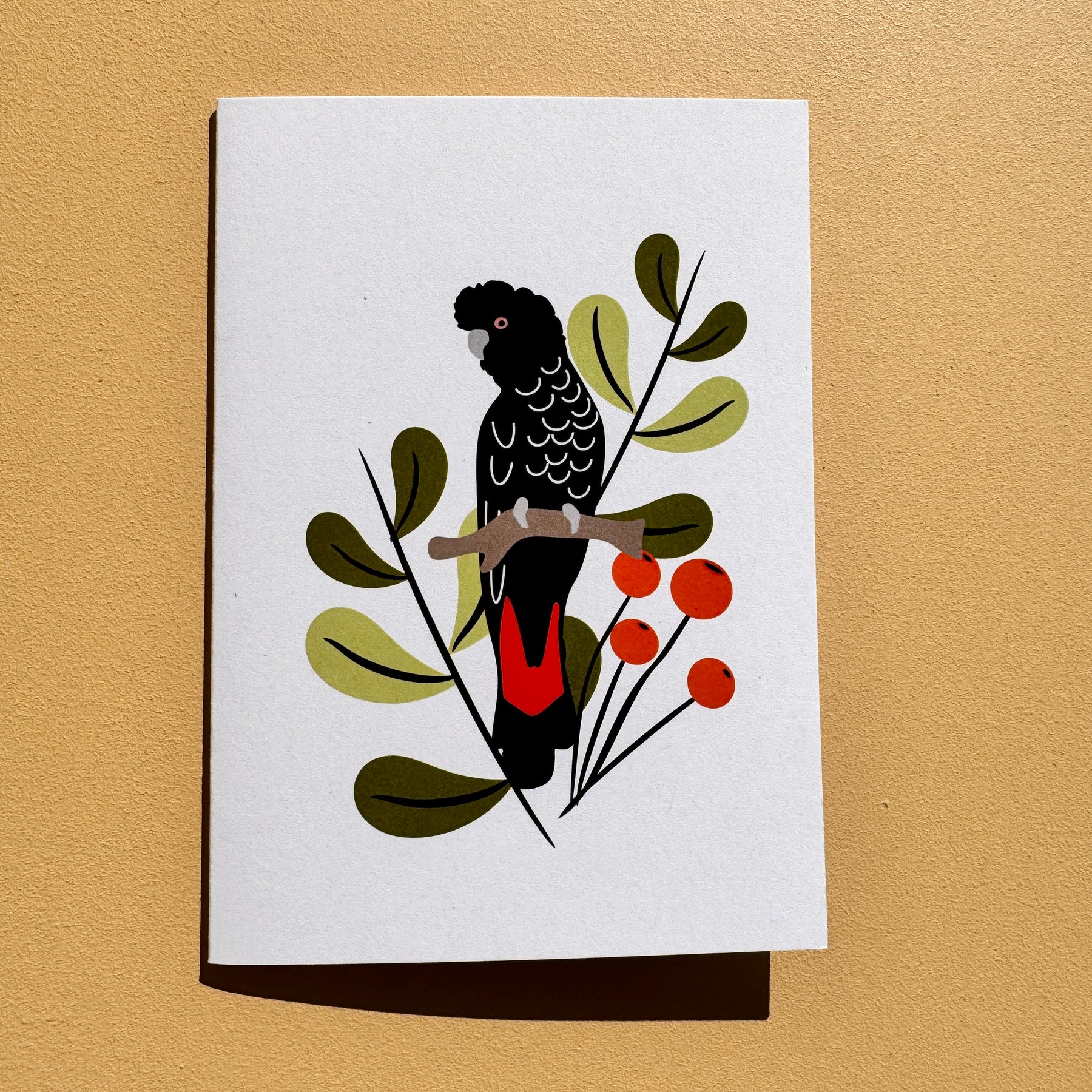 Greeting Cards Australian Red Tailed Black Cockatoo 4 pack
