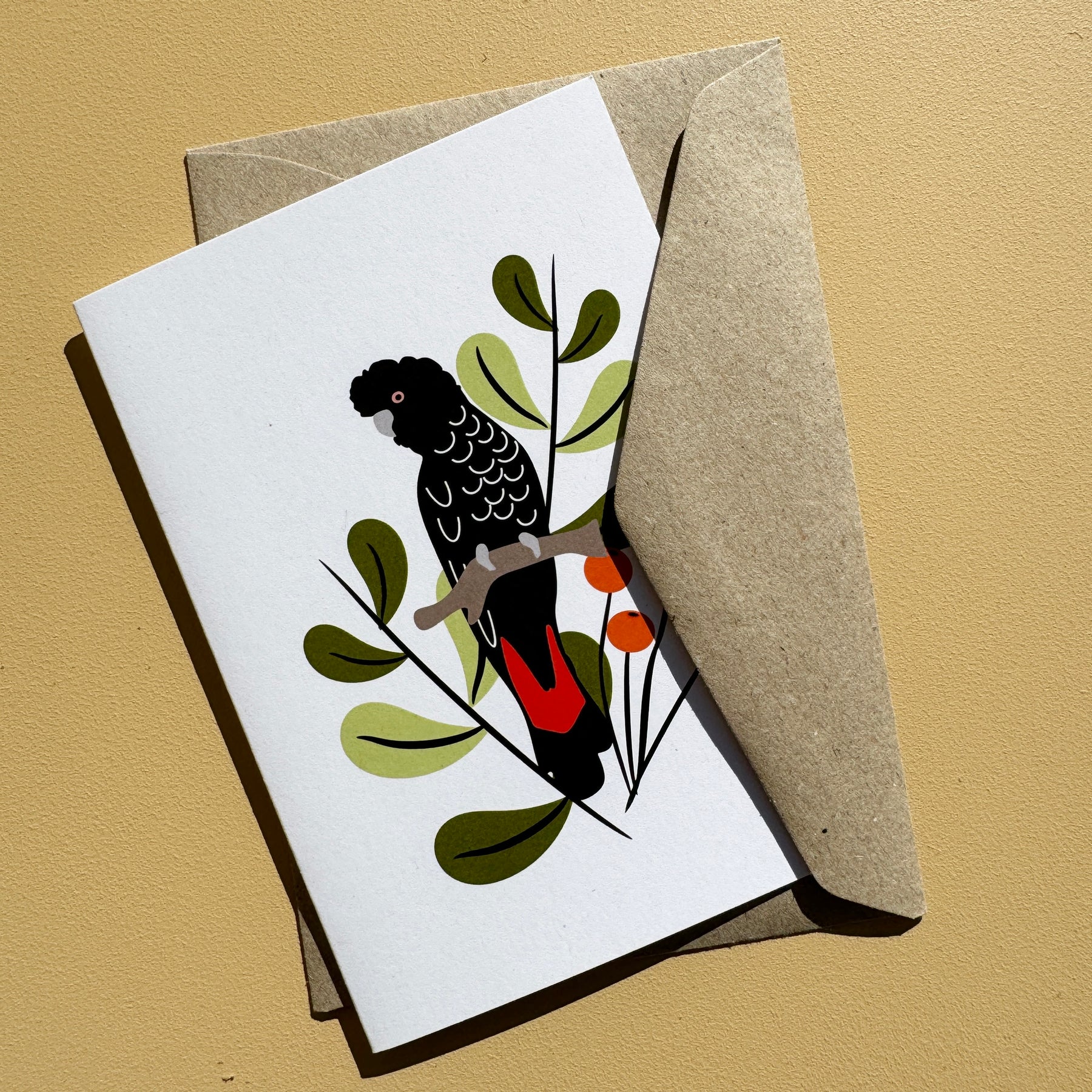 Greeting Cards Australian Red Tailed Black Cockatoo 4 pack