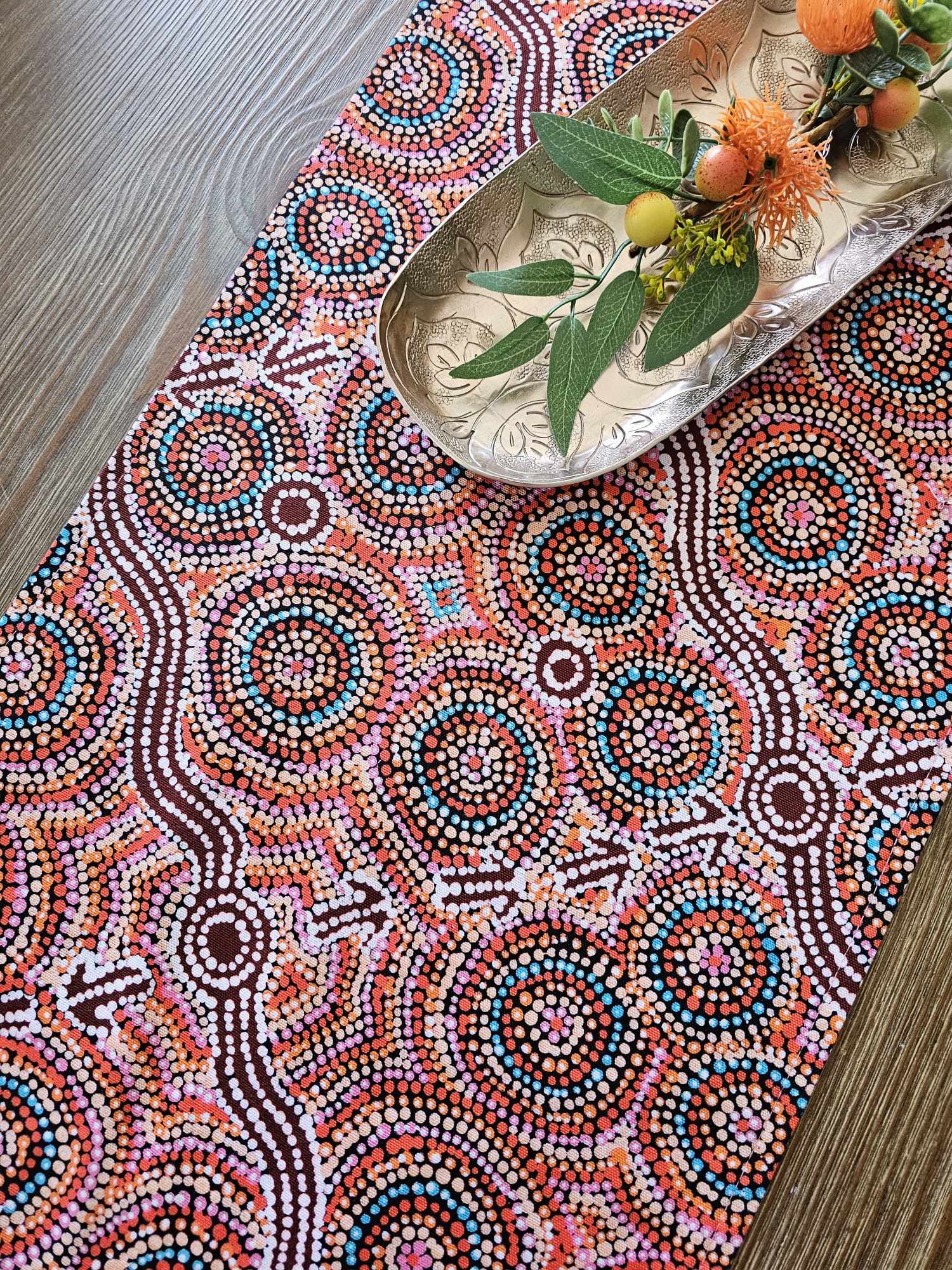 Indigenous Table Runner -  Warlu Kangaroo Dreaming