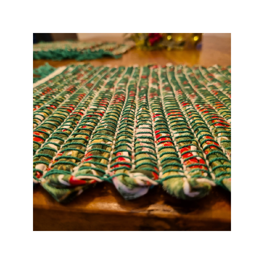 Handwoven Christmas Fabric Placemats