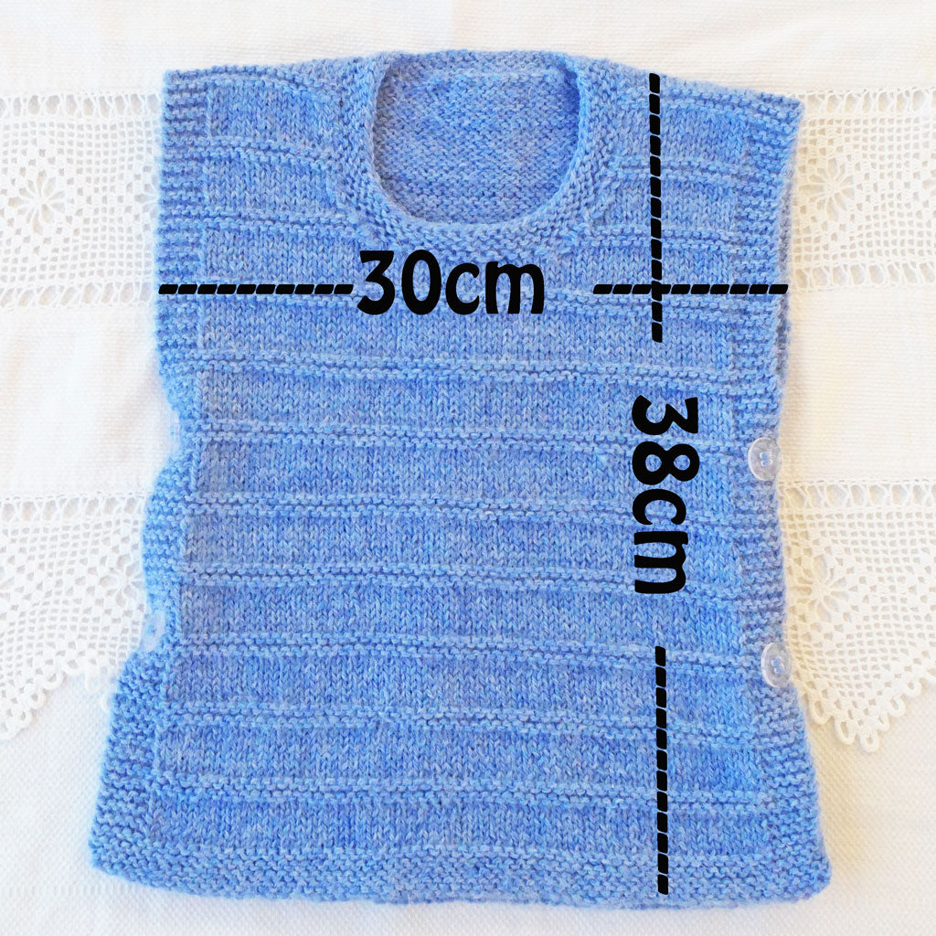 Tabard pullover vest in garter stitch size 3-4