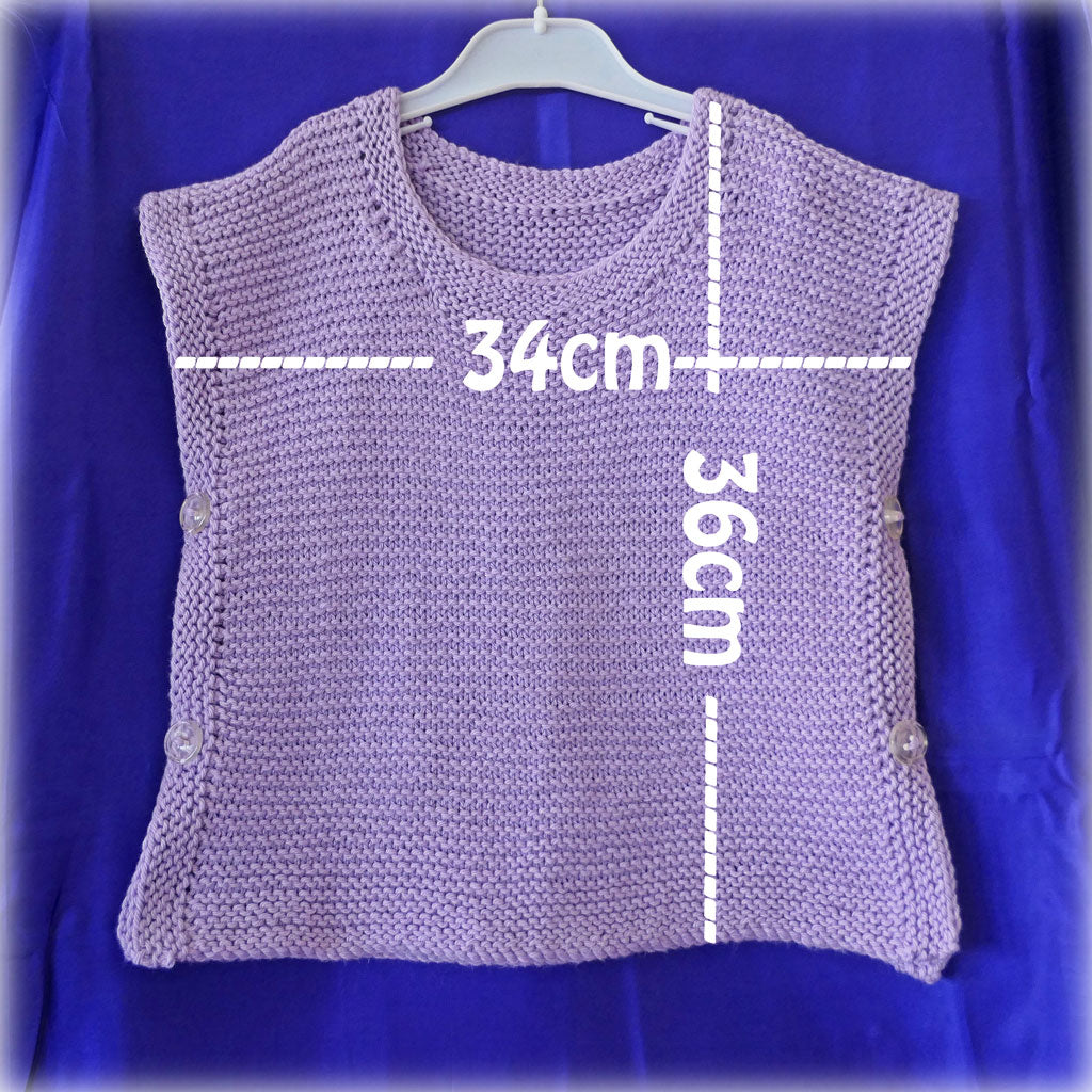 100% cotton tabard pop-over vest size 6-7 handmade