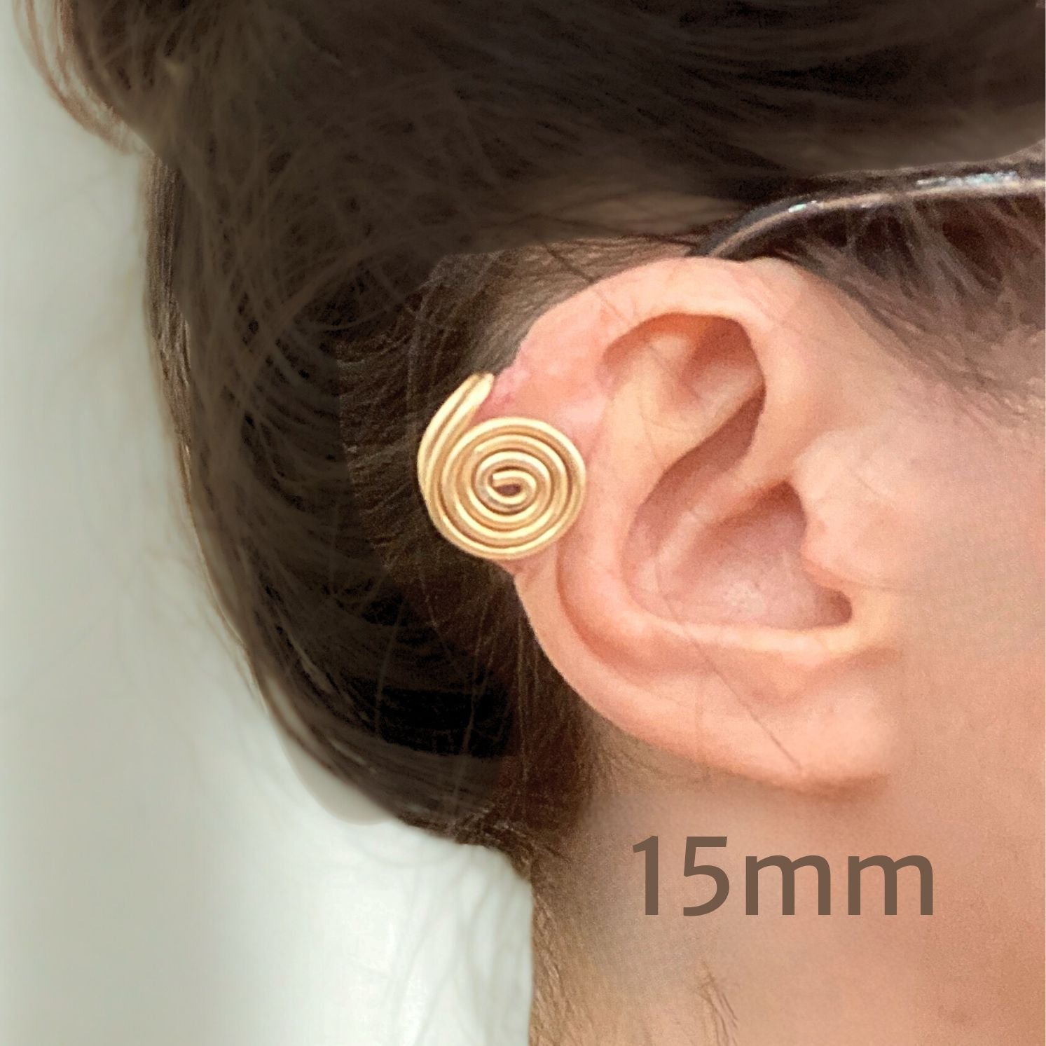 Spiral ear cuff | gold silver copper rose titanium & more | Clip on Compression | 3 sizes