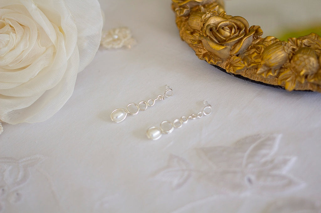 Natural White Pearl Loop Earrings | Special Occasion Jewellery