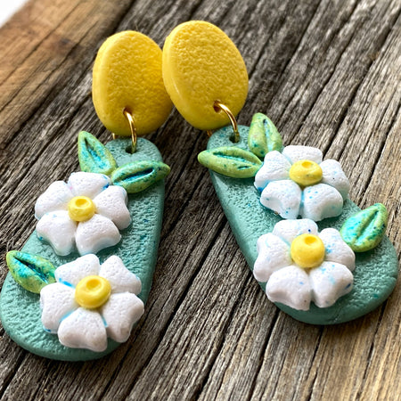 Floral Polymer clay earrings