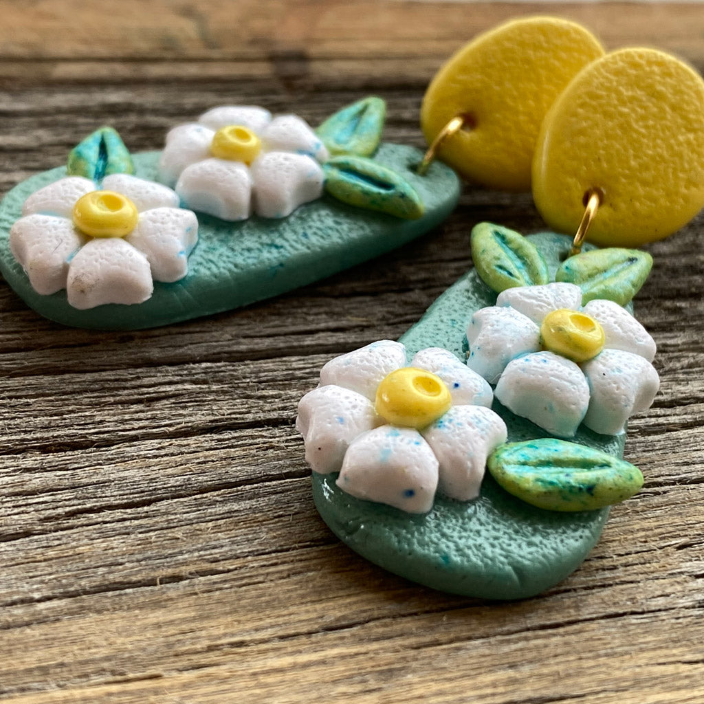 Floral Polymer clay earrings