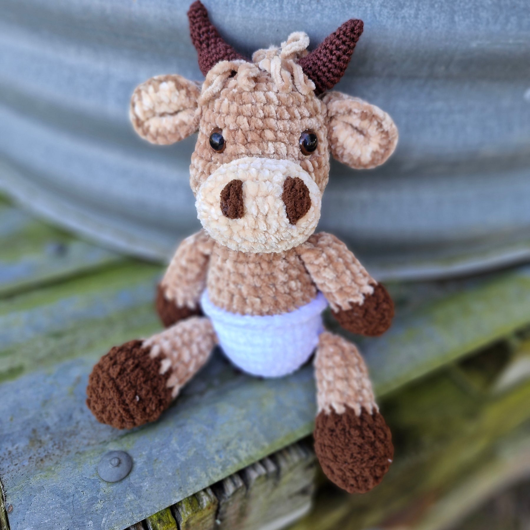 Adorable BABY HIGHLAND COW / BULL Crochet Animal