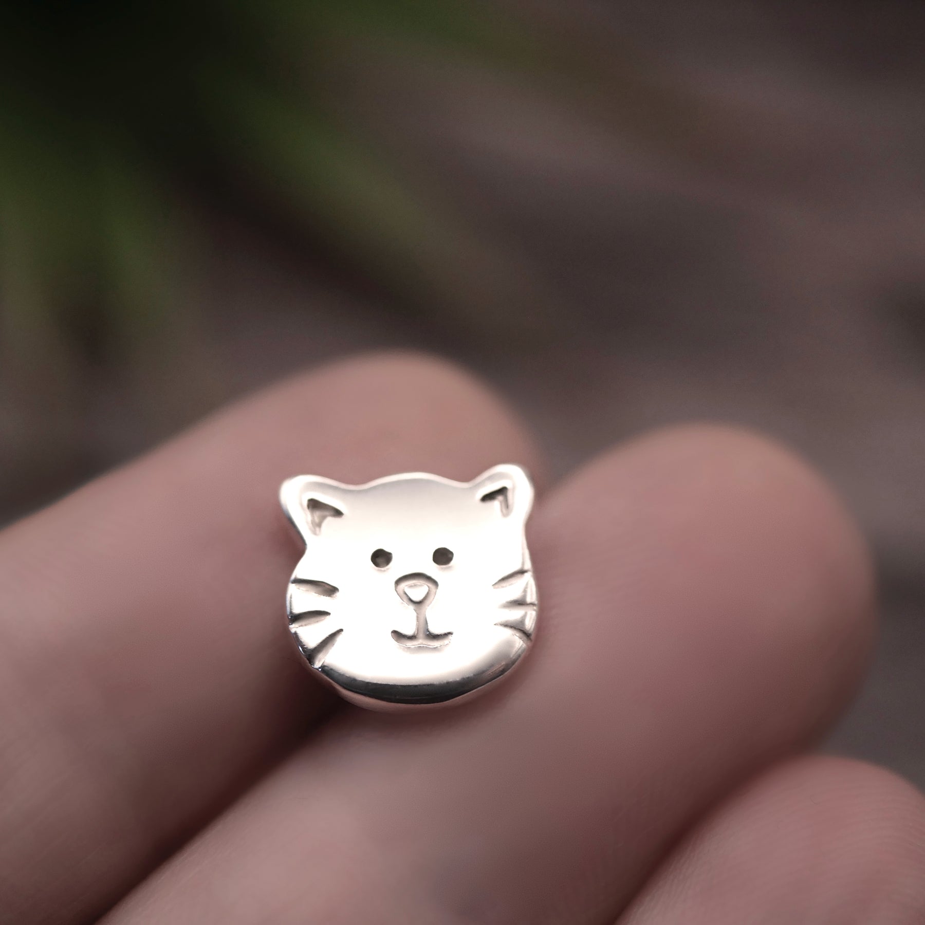 Cat Pin - Handmade Sterling Silver Kitty Brooch Pin