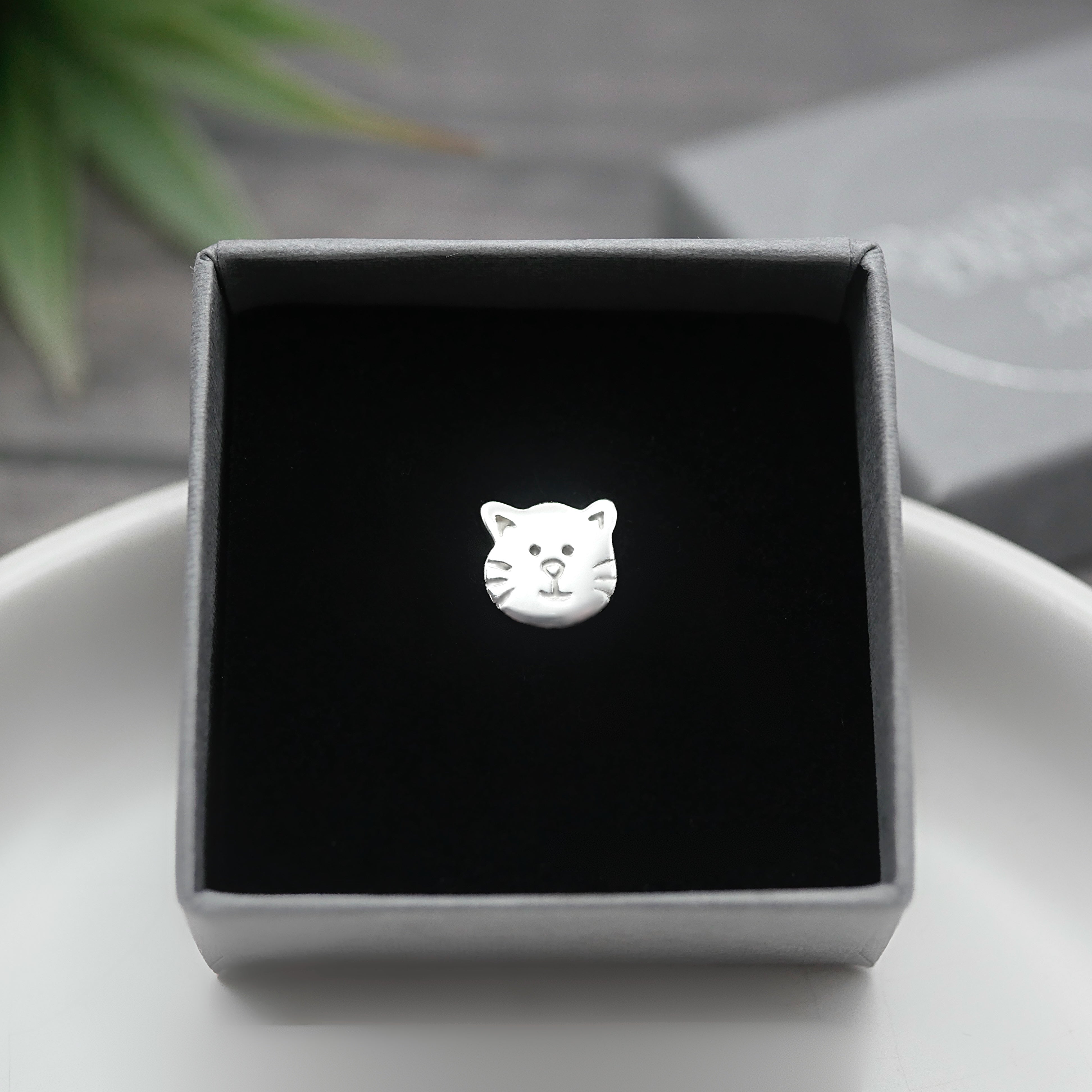 Cat Pin - Handmade Sterling Silver Kitty Brooch Pin