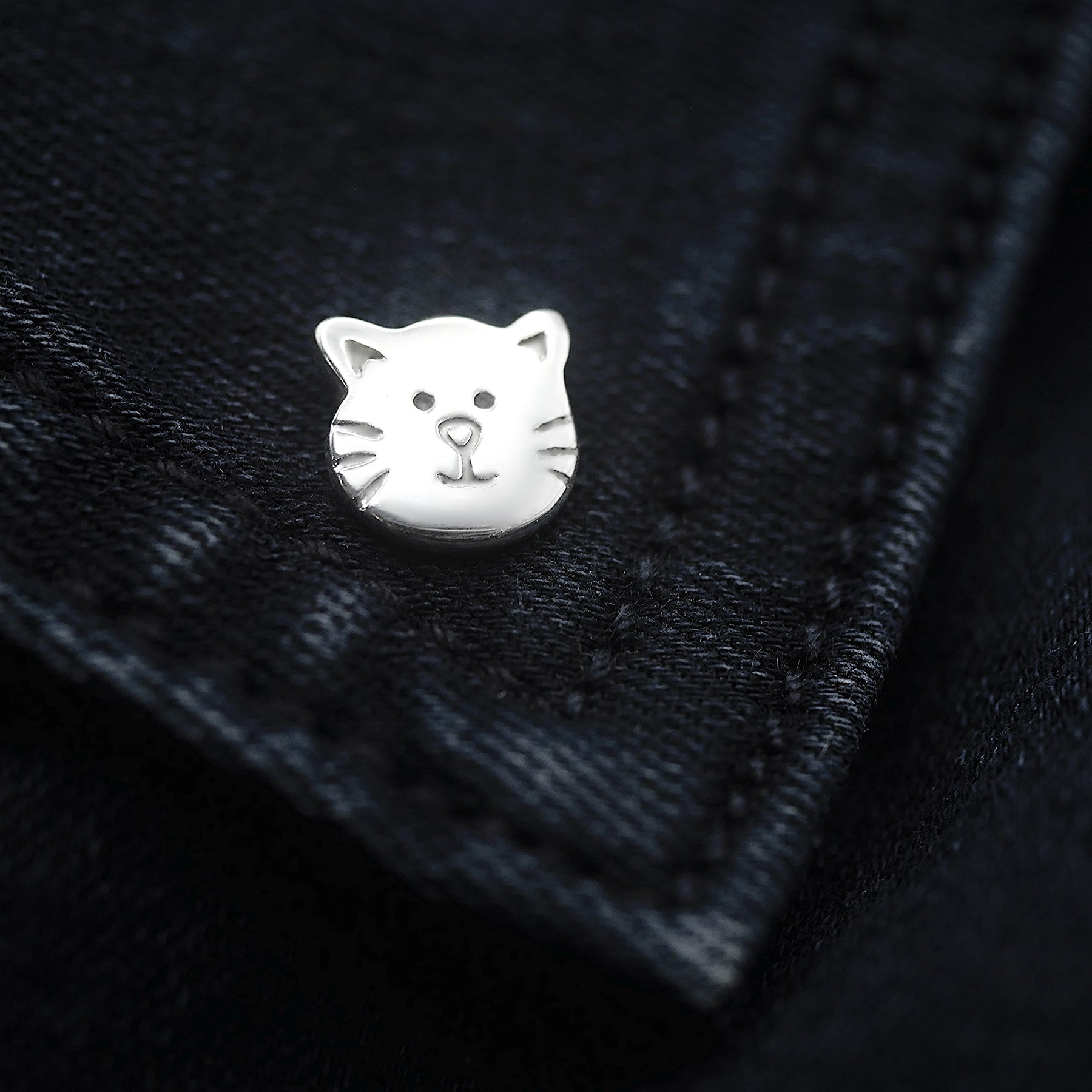 Cat Pin - Handmade Sterling Silver Kitty Brooch Pin