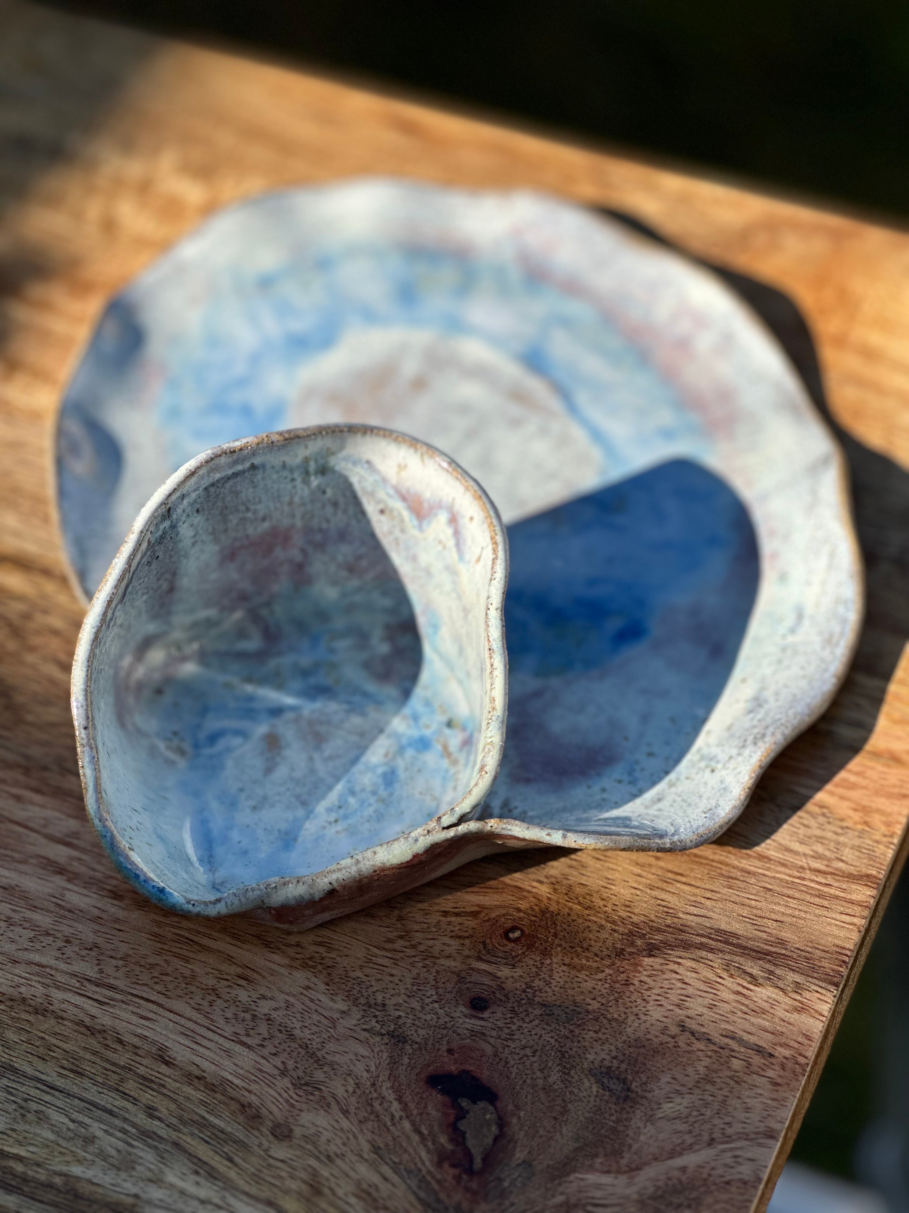 Ceramic Chip + Dip Plate - Australian Bloom