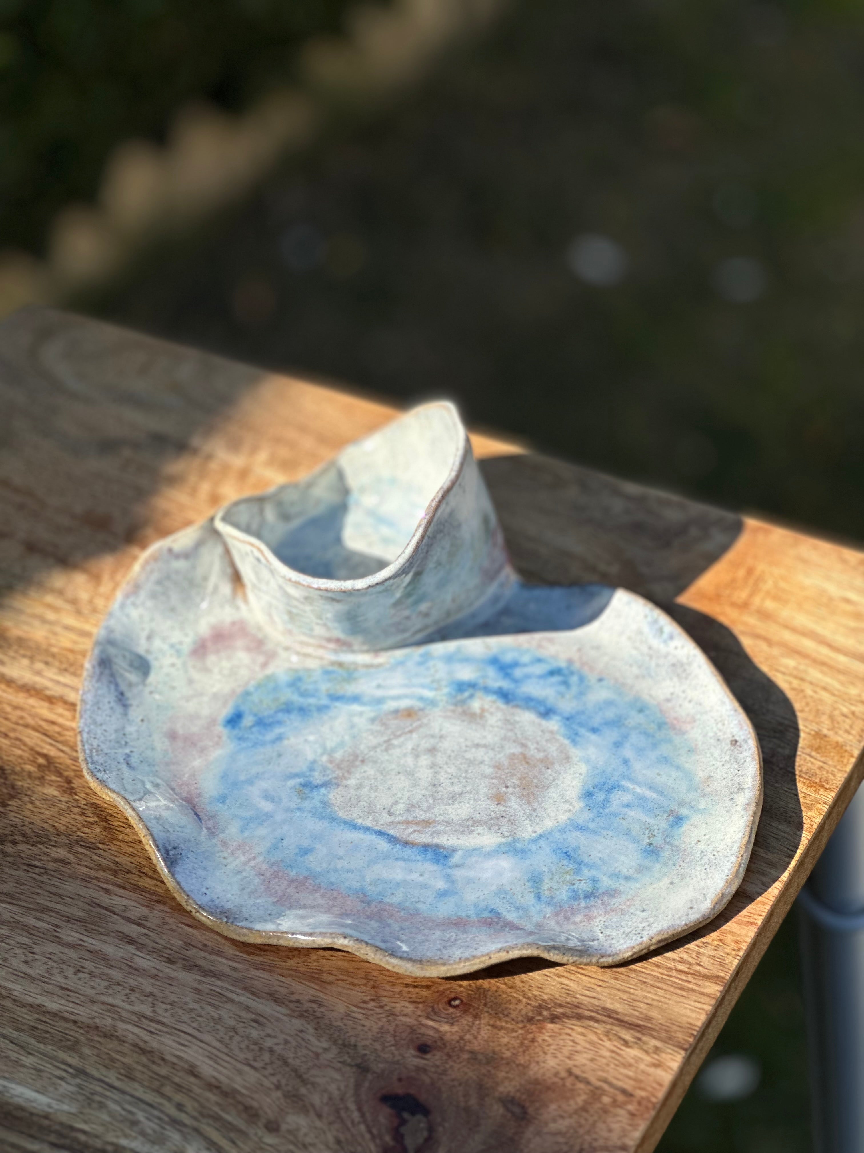 Ceramic Chip + Dip Plate - Australian Bloom