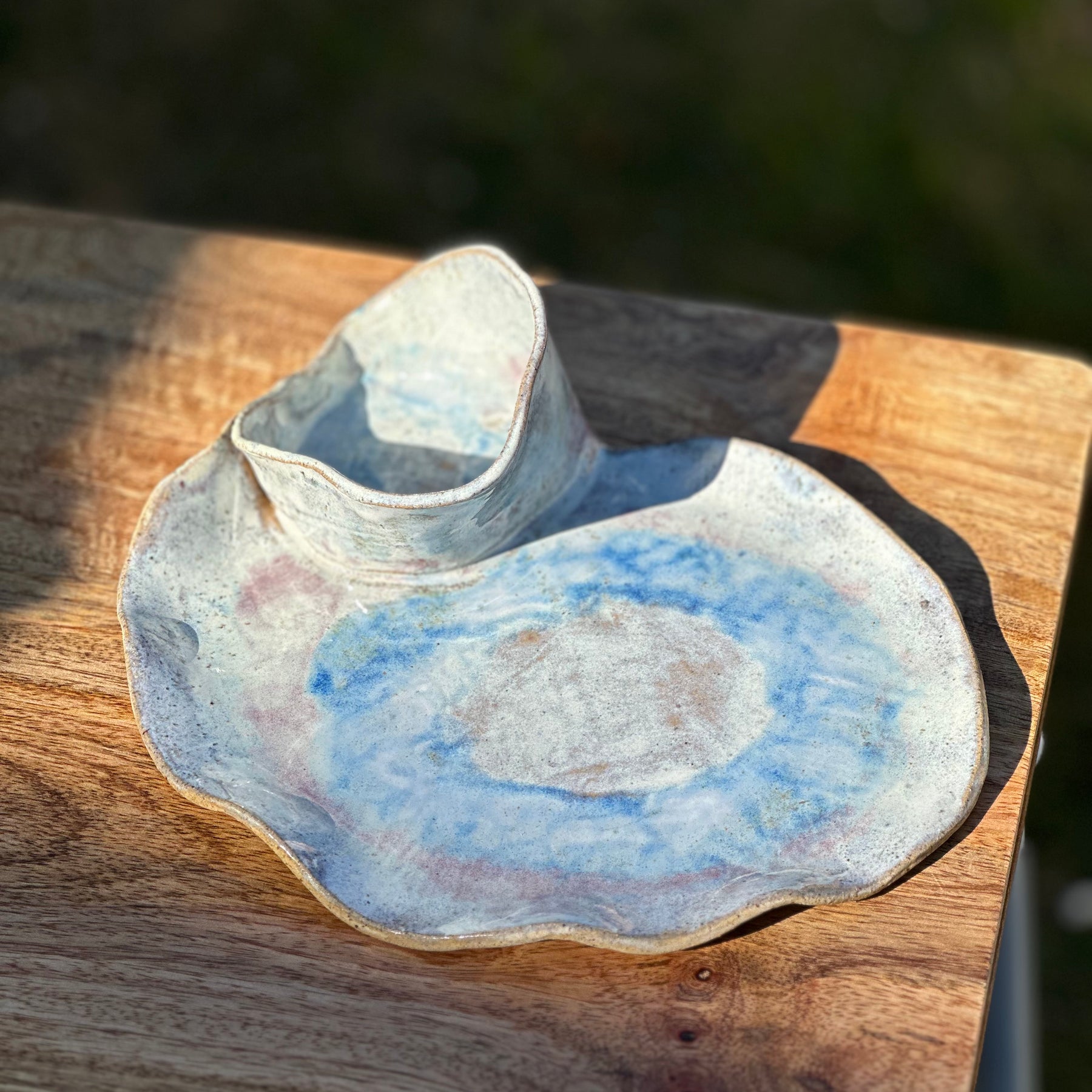 Ceramic Chip + Dip Plate - Australian Bloom