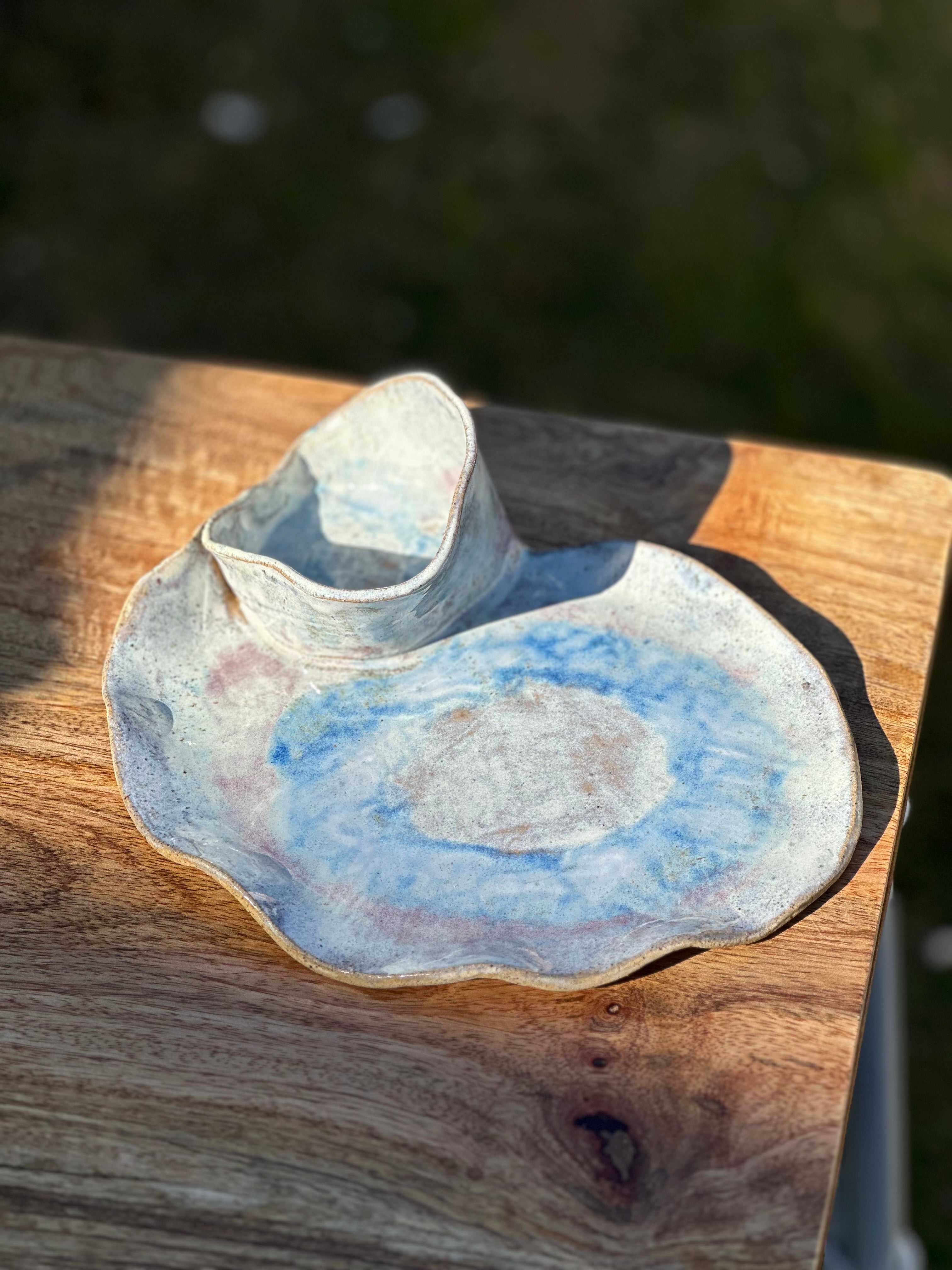 Ceramic Chip + Dip Plate - Australian Bloom