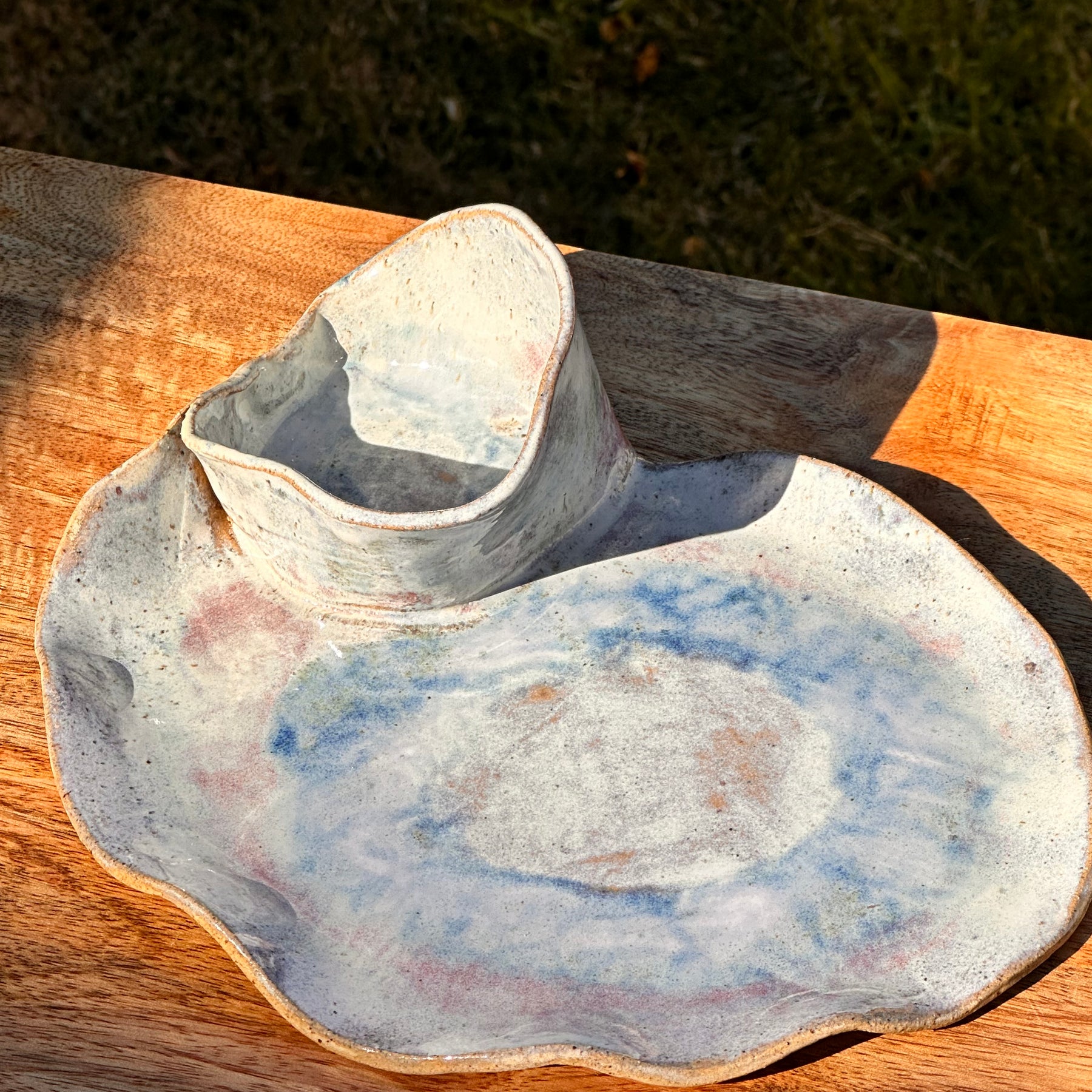 Ceramic Chip + Dip Plate - Australian Bloom