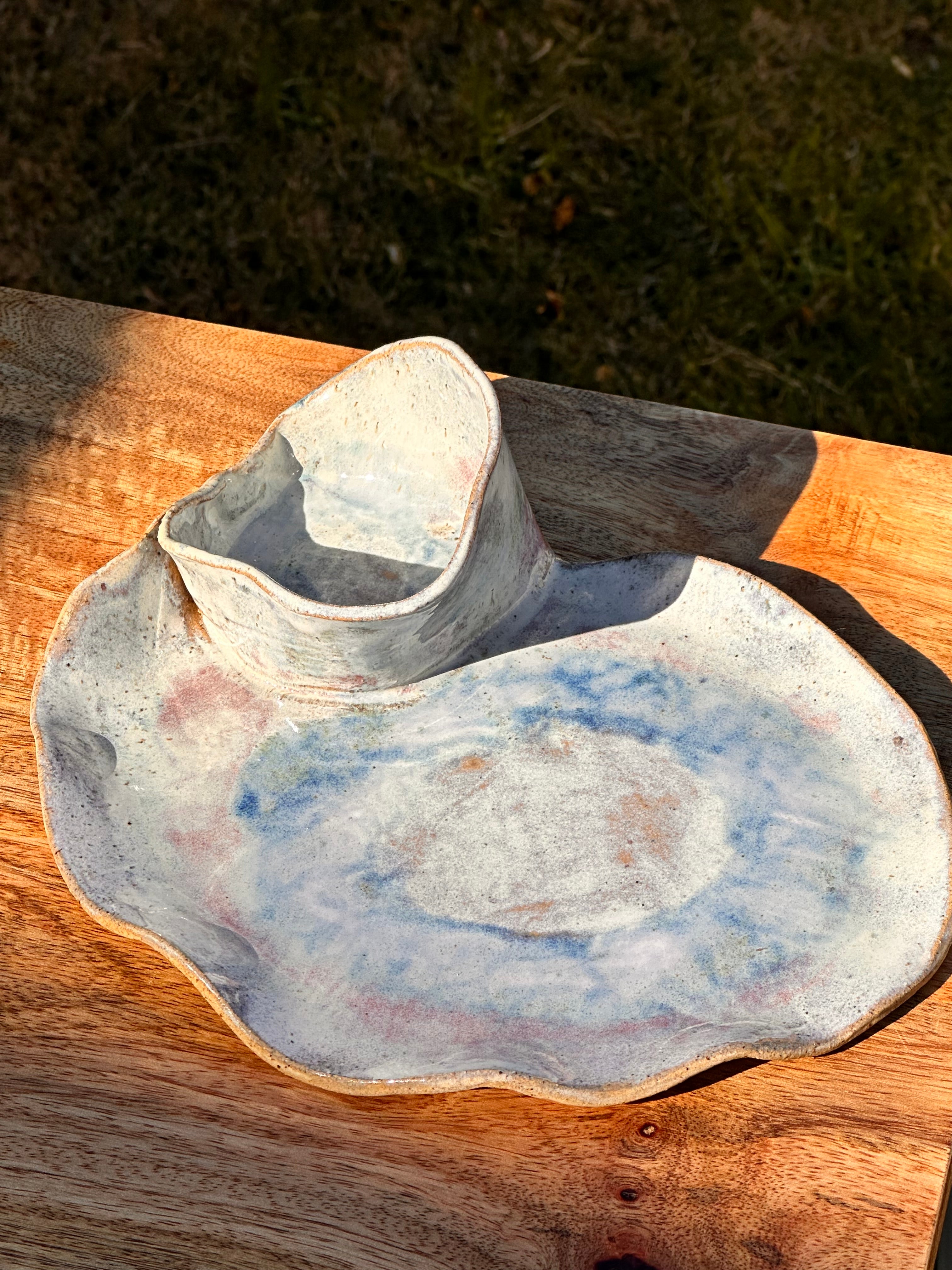 Ceramic Chip + Dip Plate - Australian Bloom