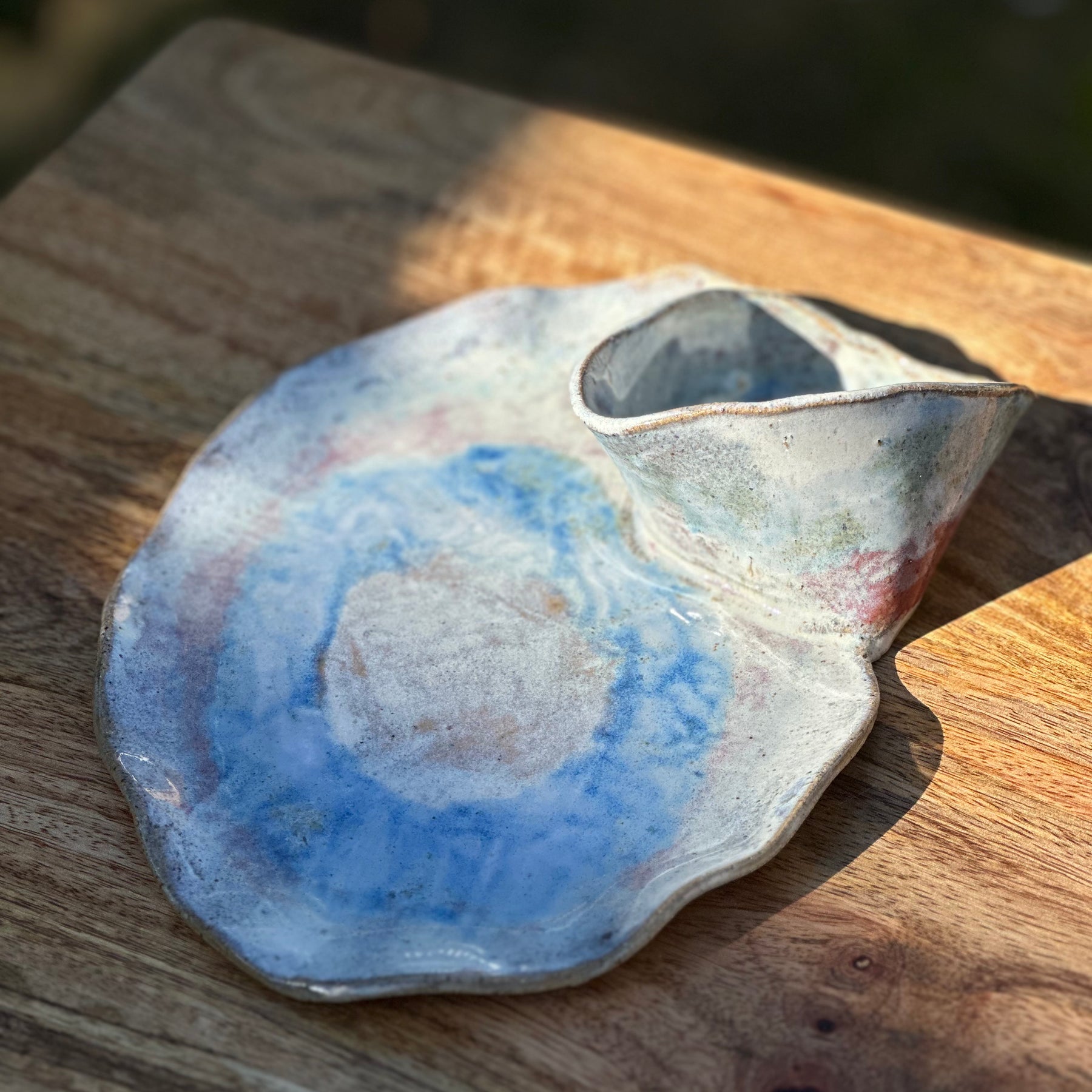 Ceramic Chip + Dip Plate - Australian Bloom