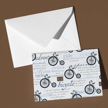 Antique Penny Farthing Bicycle Cycling Blank Greeting Card