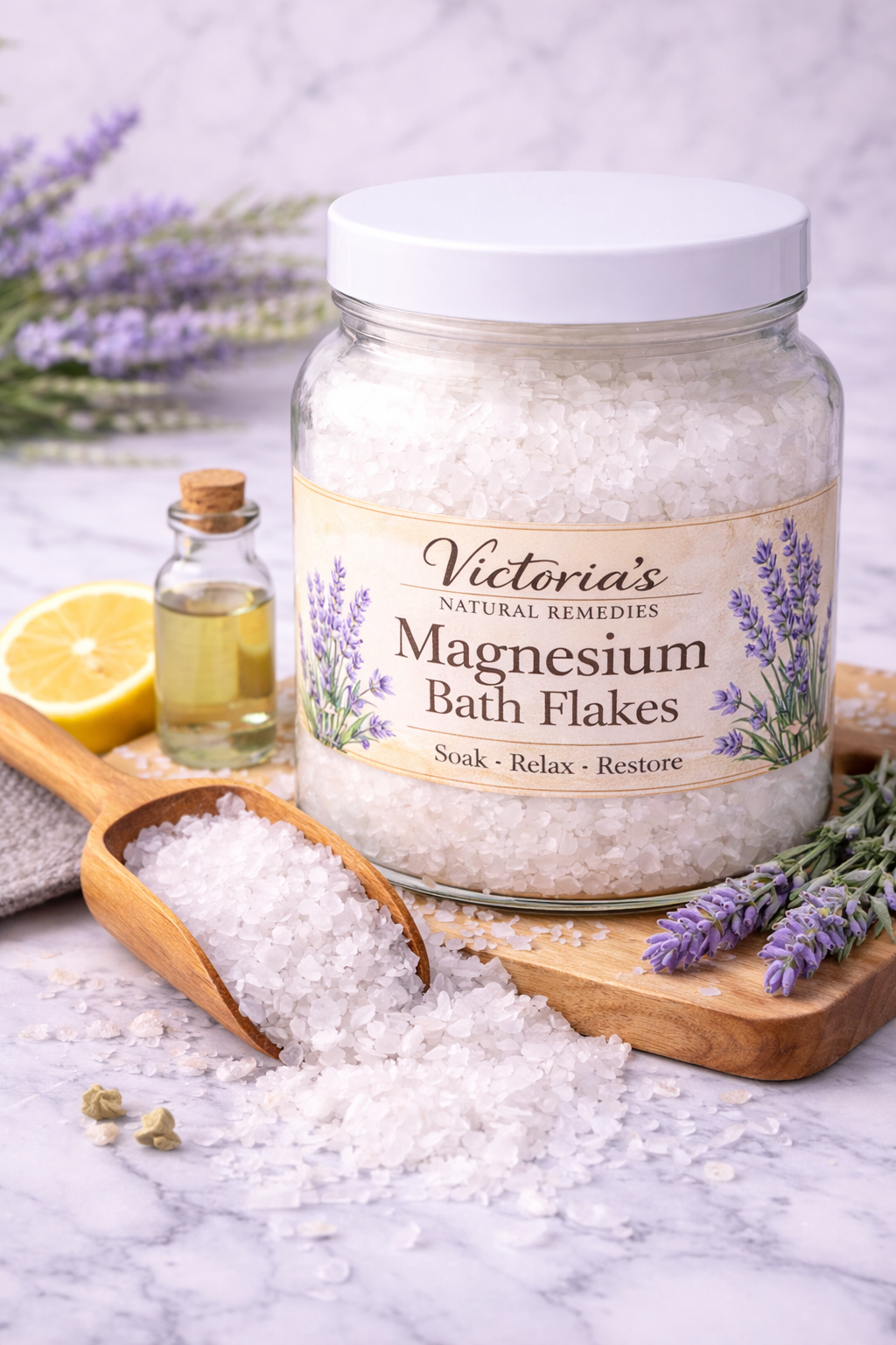 Magnesium Bath Flakes 250g | Relaxing Bath Soak | Muscle Relief | Natural Bath Salts | Self Care