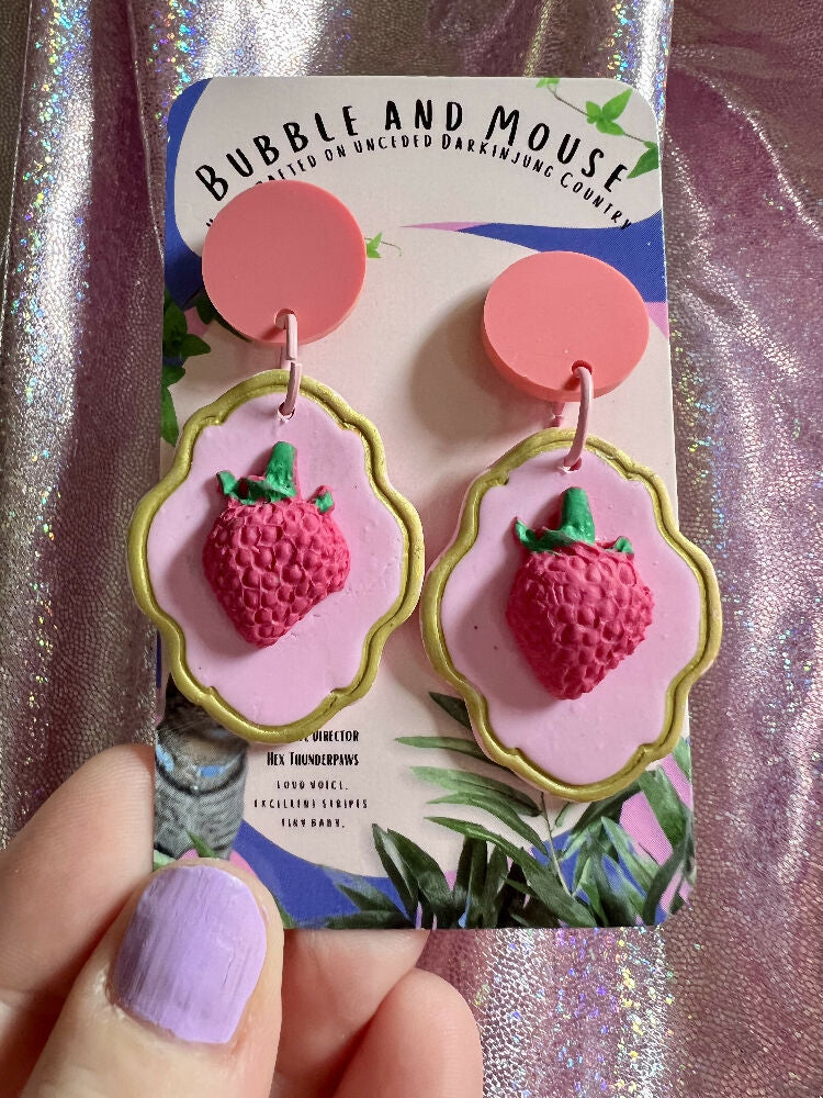 Pink Strawberry Field Earrings