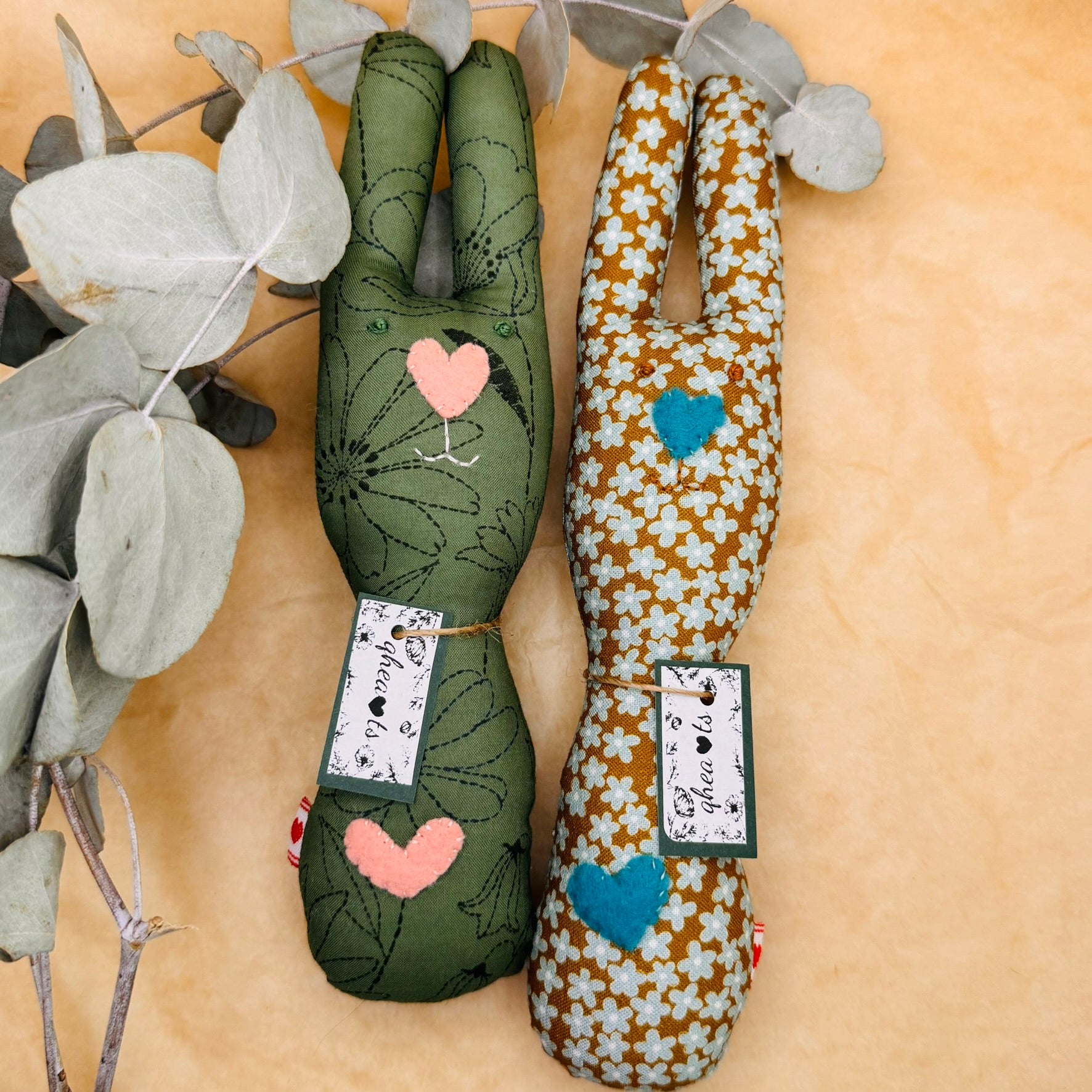 Handmade Bunny Rattle - Lots of options including Liberty