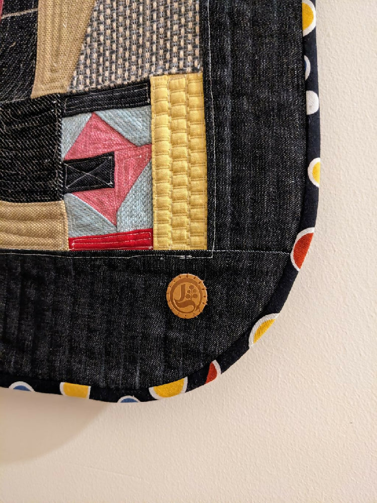 Quilted abstract wall hanging