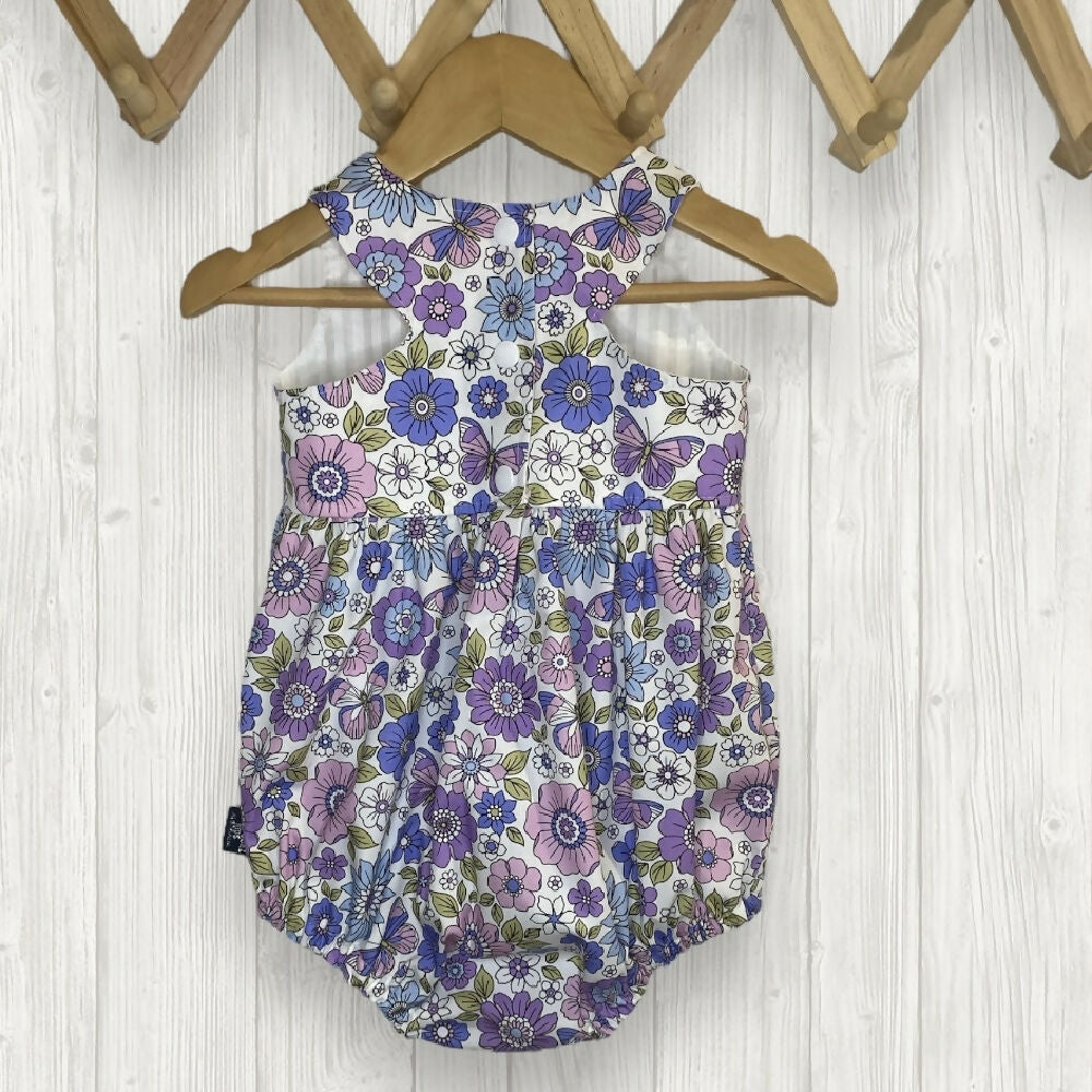 SIZE 0 - 70s Flowers Baby Tea Party Romper