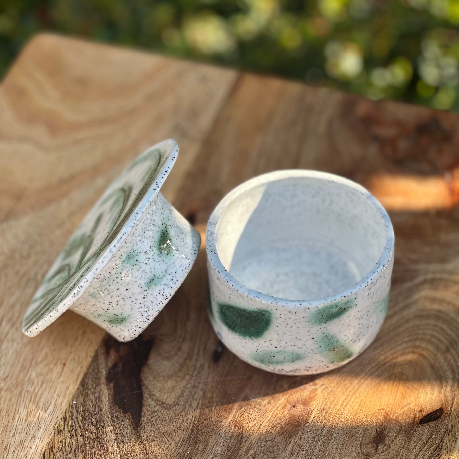 Handmade Ceramic Butter Keeper – Sea Garden