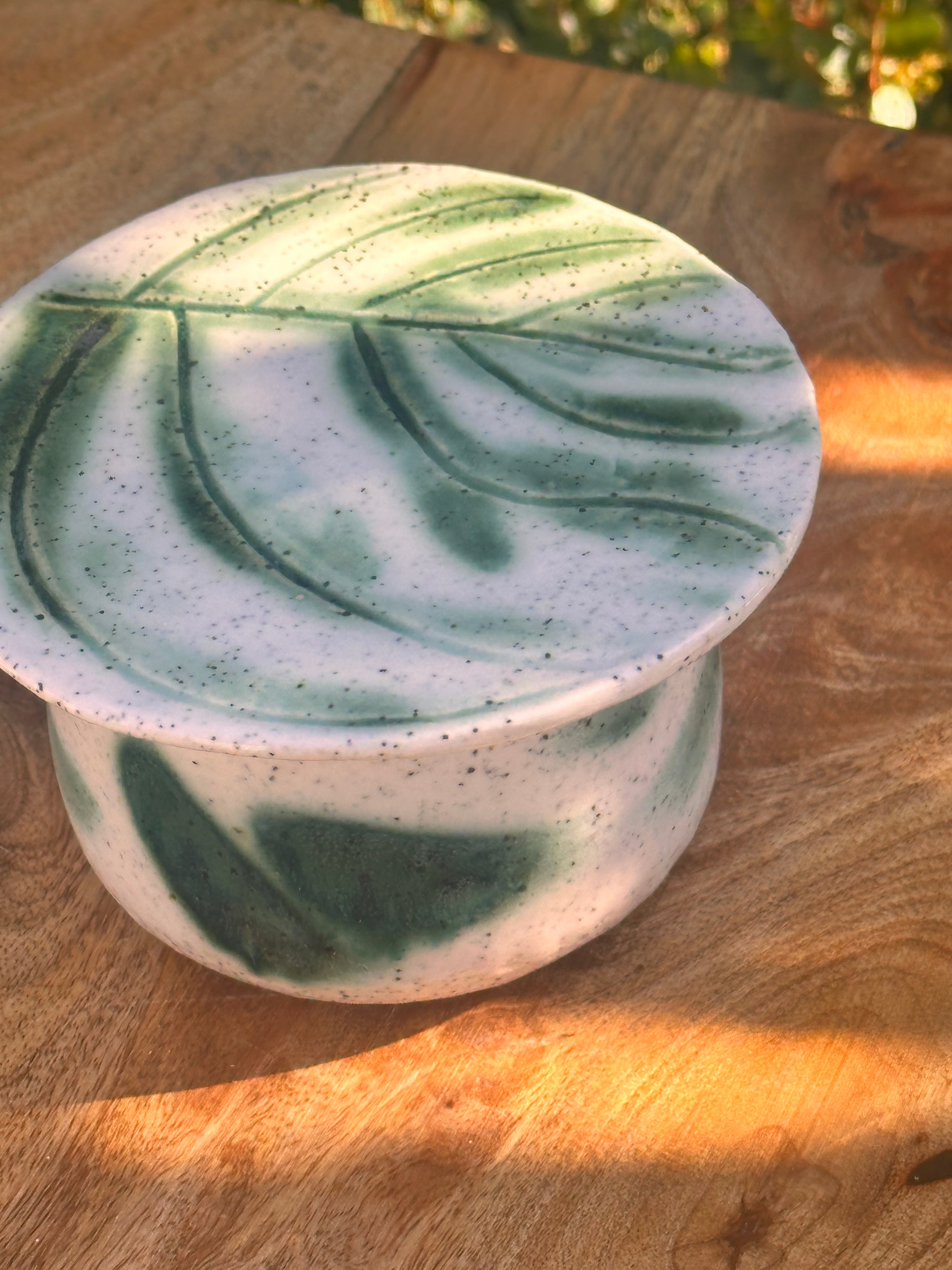 Handmade Ceramic Butter Keeper – Sea Garden