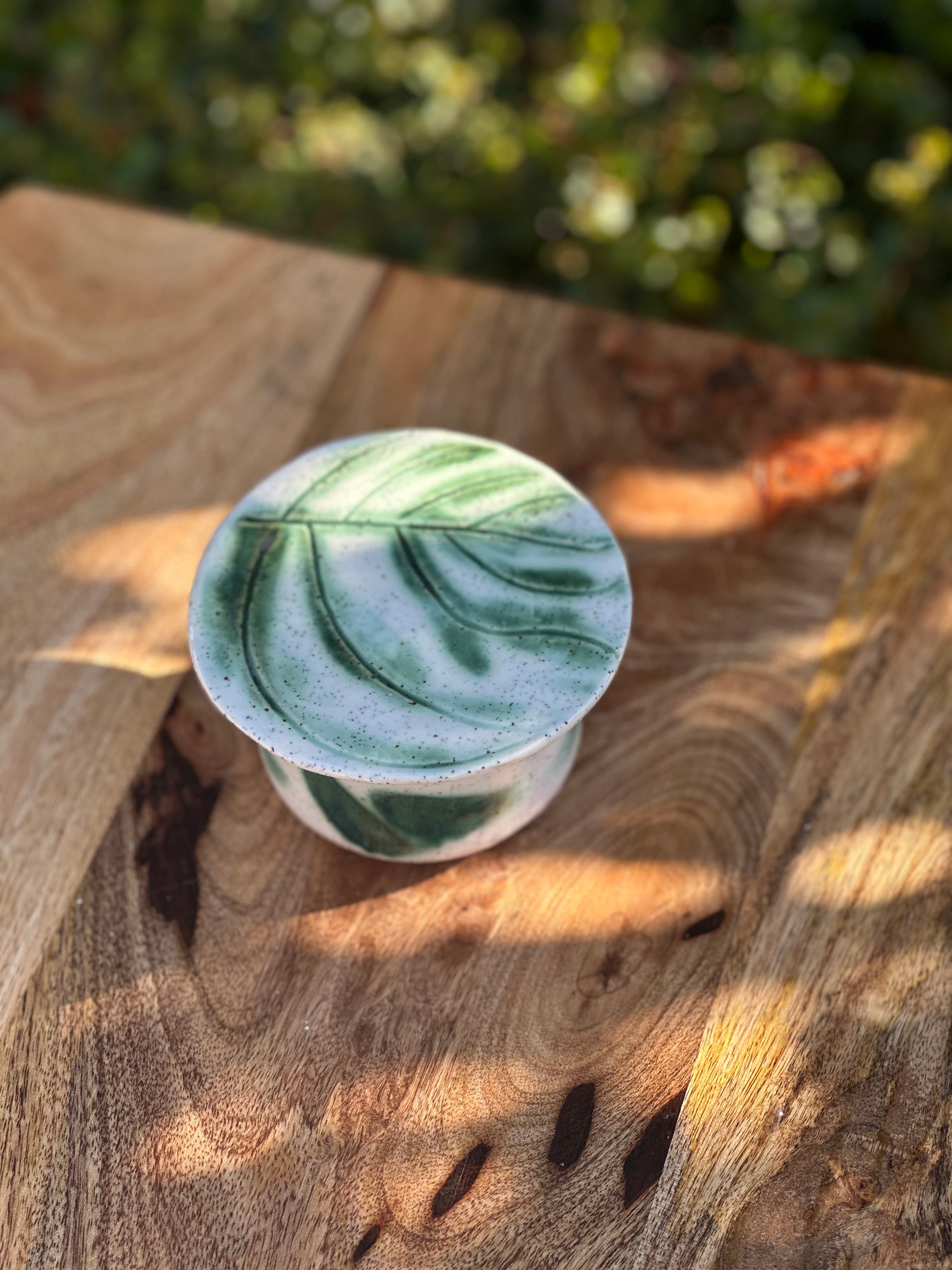 Handmade Ceramic Butter Keeper – Sea Garden