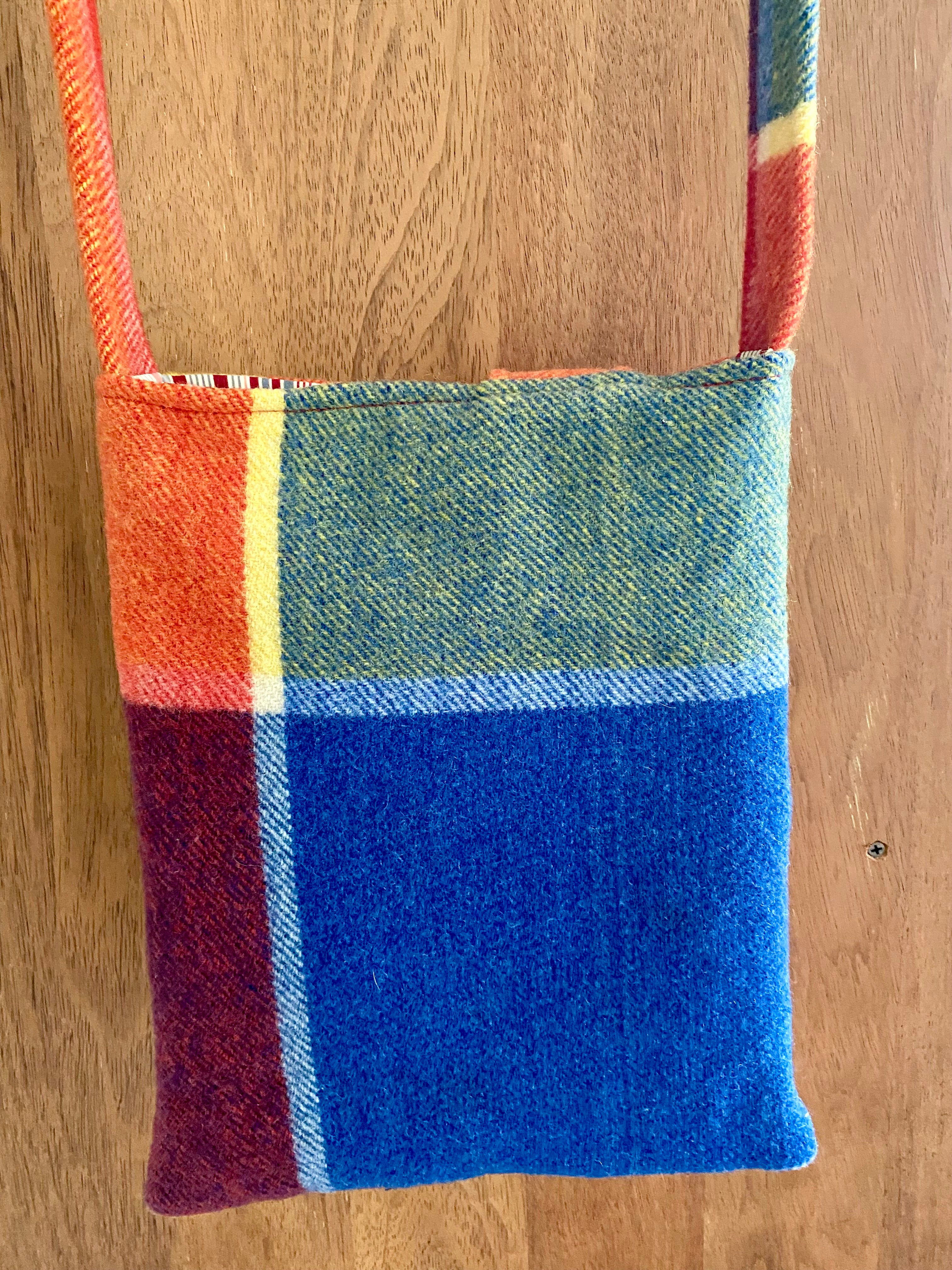 Upcycled Woollen Blanket - Cross Body Bag - Multi