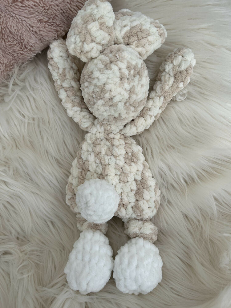 Rye Rabbit Snuggle Buddy- Crochet toy, comforter, lovey.
