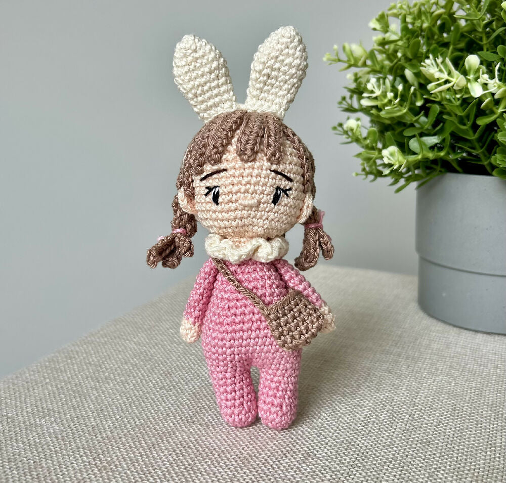 Made to Order | Forest Friend | Bunny | Mini | Crochet Baby Doll | 14cm