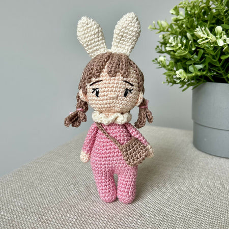 Made to Order | Forest Friend | Bunny | Mini | Crochet Baby Doll | 14cm